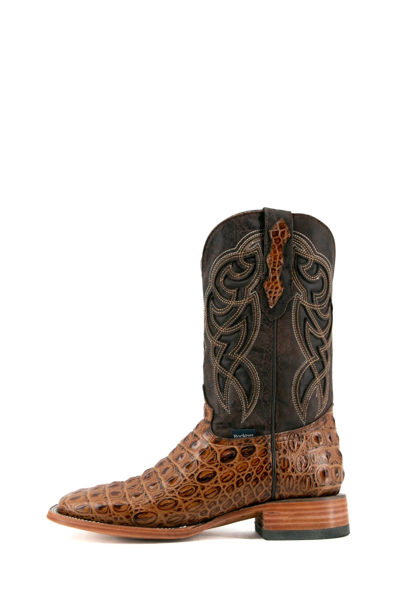 Caiman Hornback Square Toe Cowboy Boot - Image 7