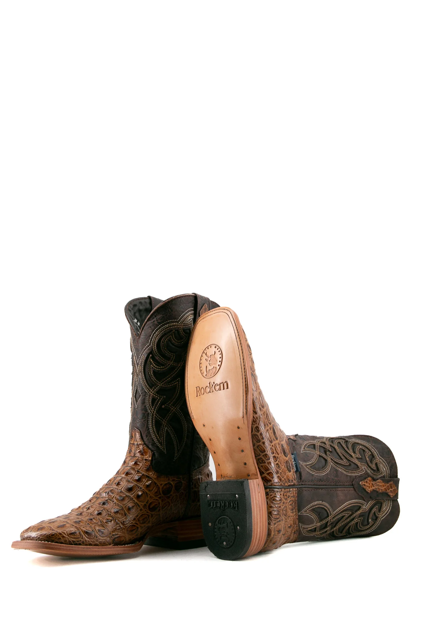 Caiman Hornback Square Toe Cowboy Boot - Image 9