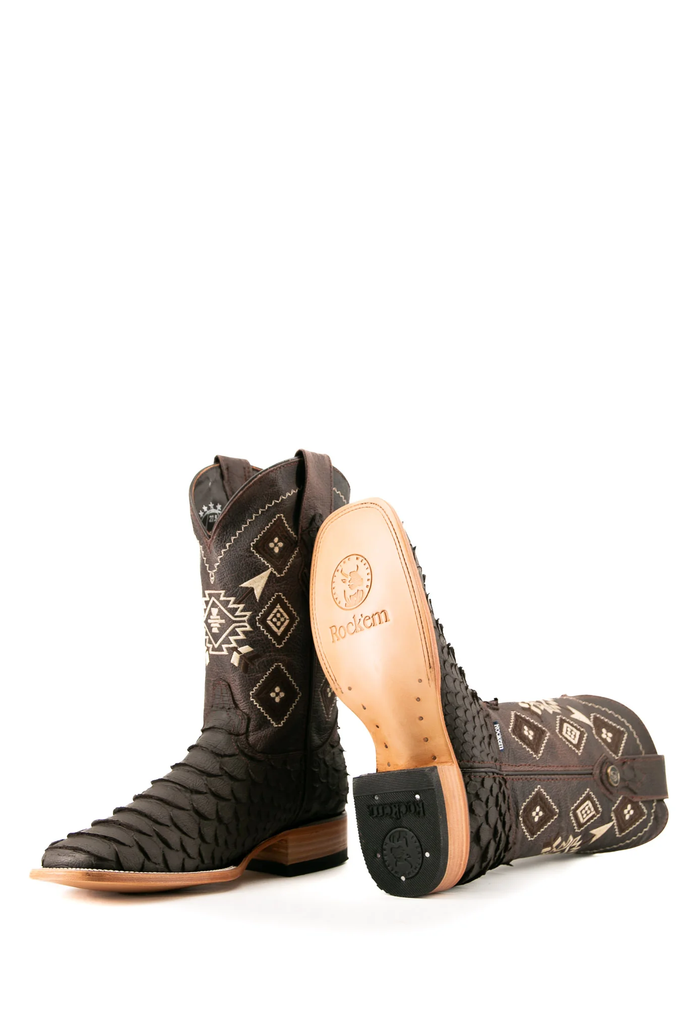 Python Matte Square Toe Cowboy Boot - Image 4