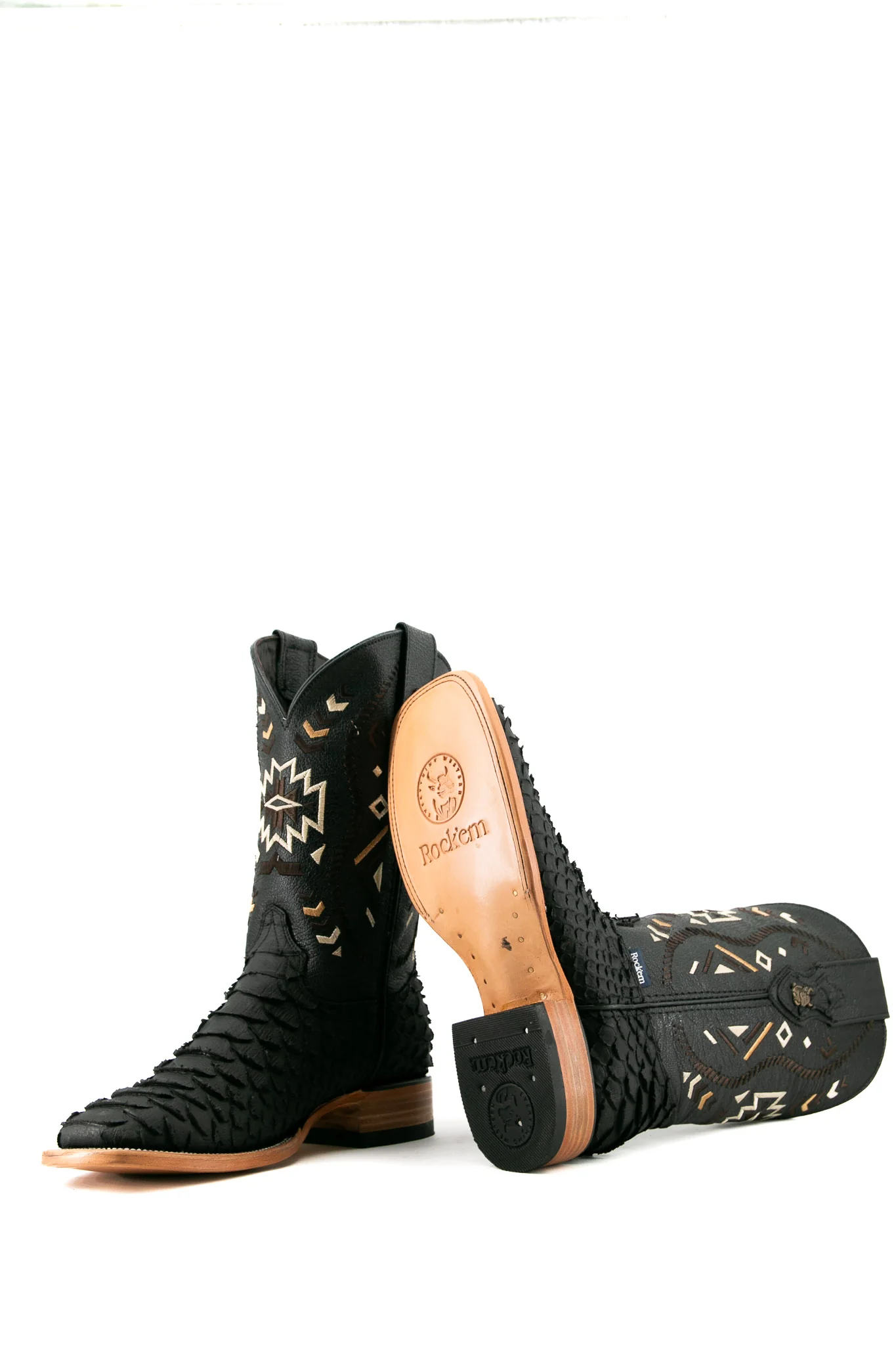 Python Matte Square Toe Cowboy Boot - Image 9