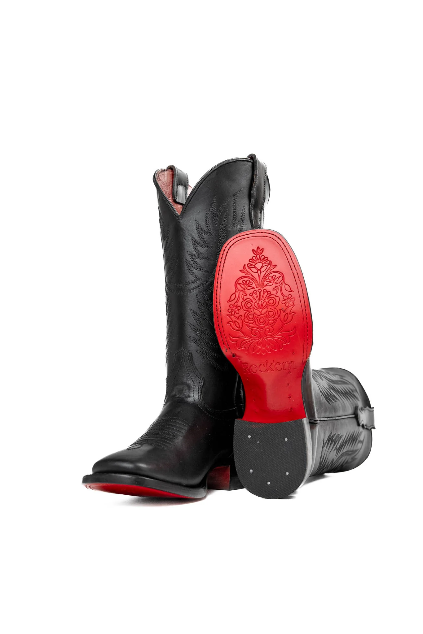 406 Ruby Ebano Red Sole Square Toe Cowgirl Boot - Image 3
