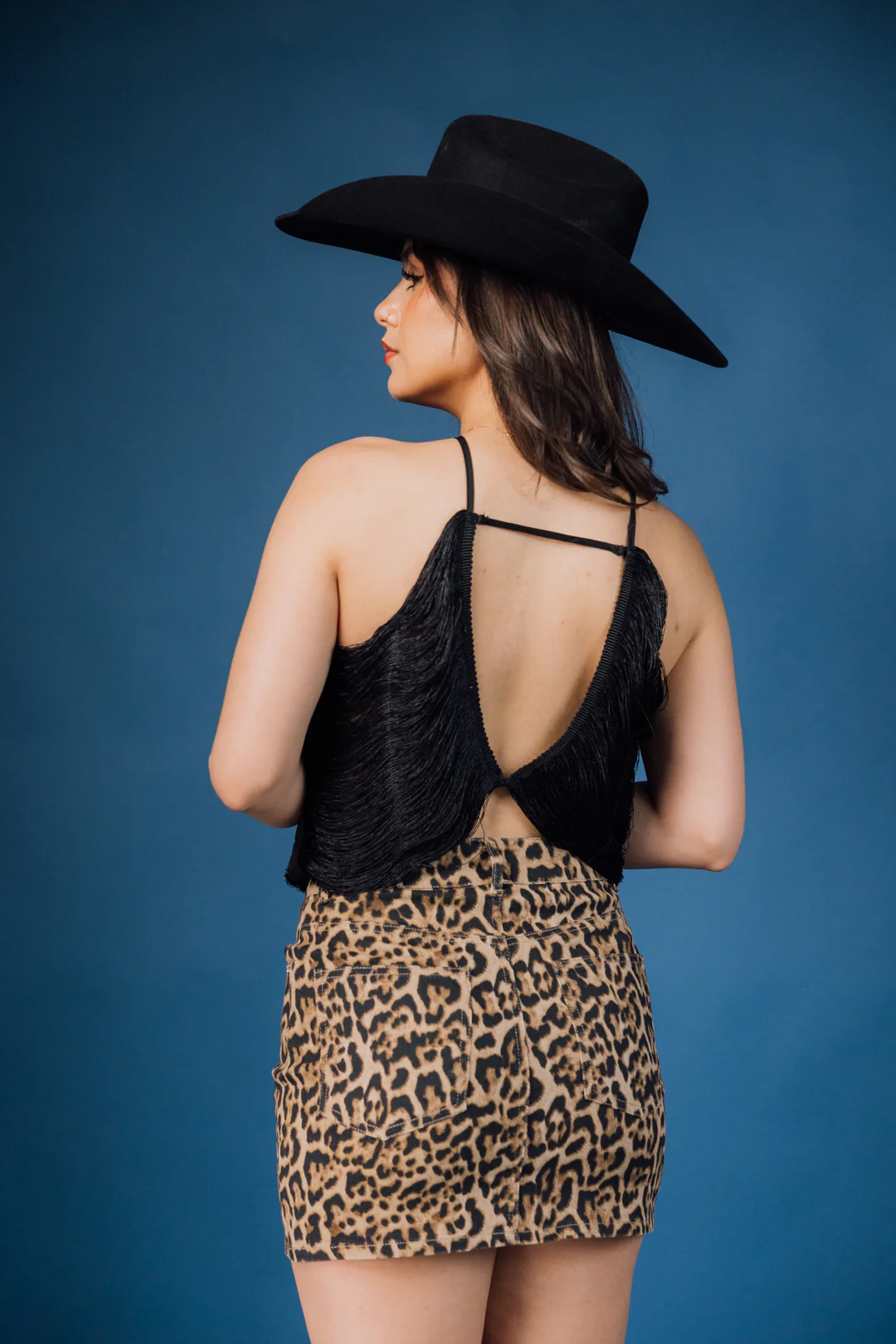 Thread Fringe Halter Neck Open Back Top - Image 2