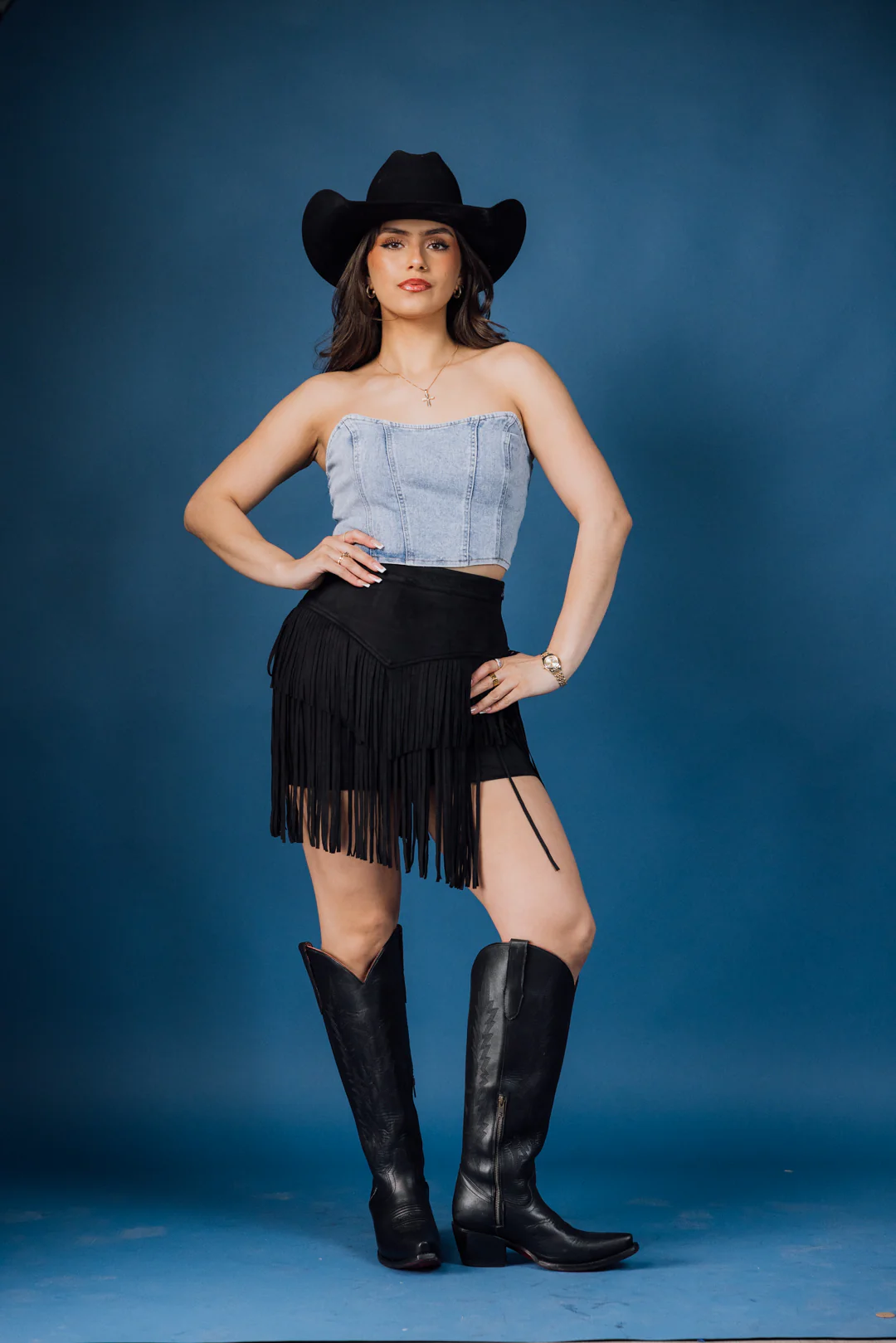 Tiered Fringe Mini Skirt - Image 3