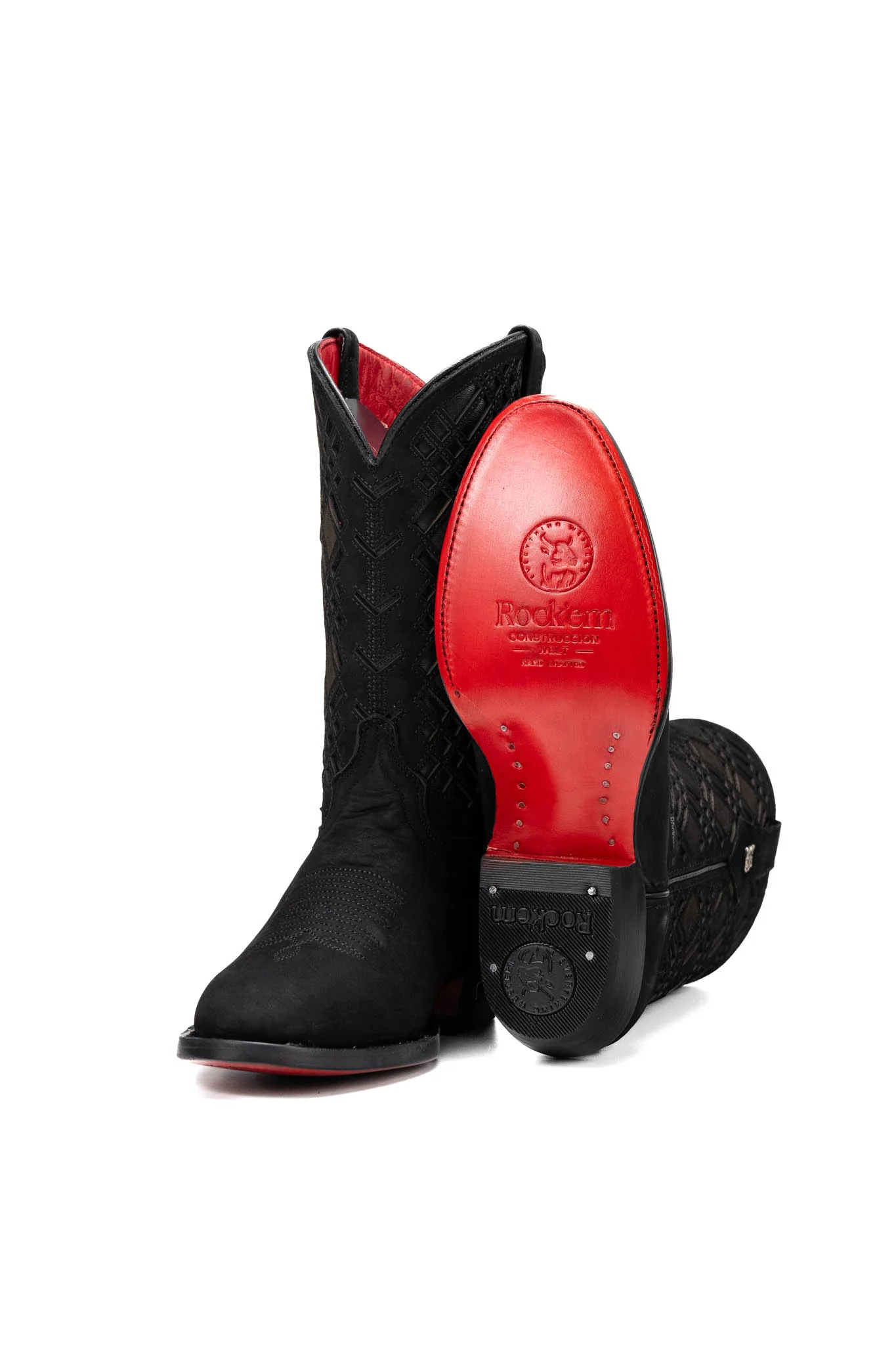 Bradley Nobuck Red Bottom Round Toe Cowboy Boot - Image 2
