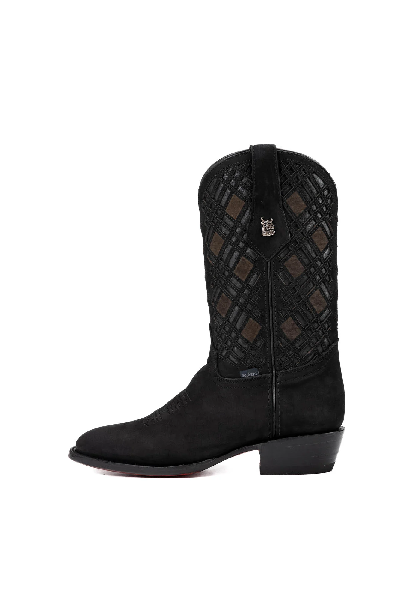 Bradley Nobuck Red Bottom Round Toe Cowboy Boot - Image 3
