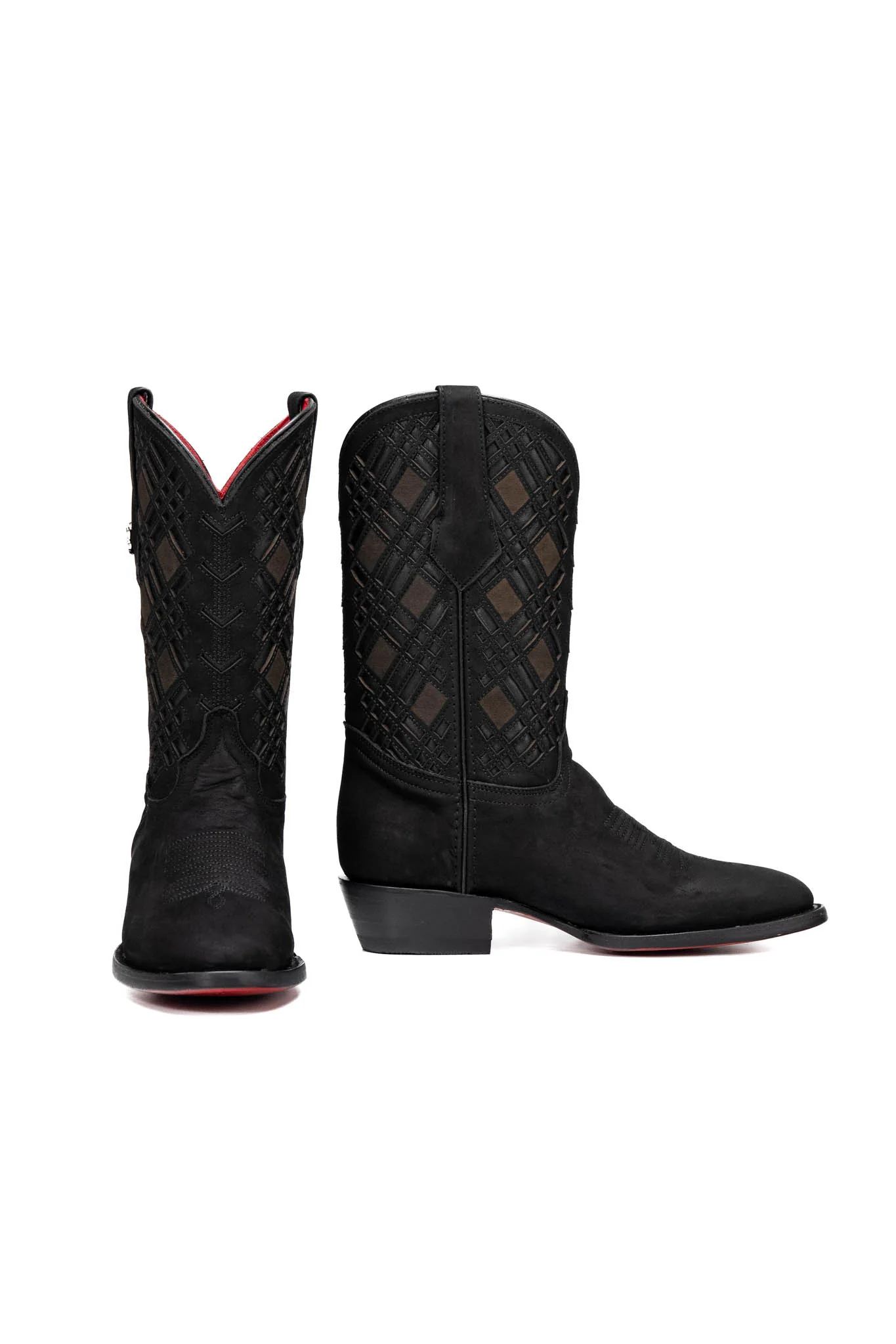 Bradley Nobuck Red Bottom Round Toe Cowboy Boot - Image 4