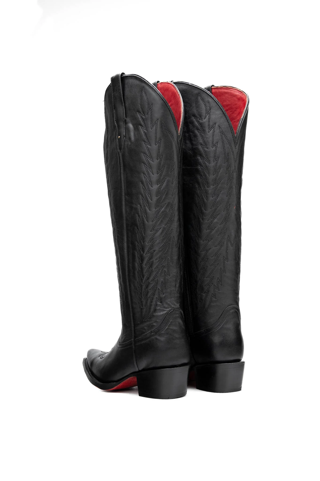 Valentina Tall Red Bottom Wide Calf Snip Toe Cowgirl Boot - Image 3