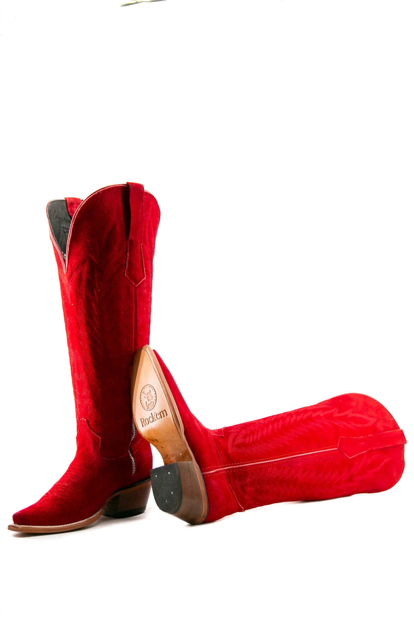 Gia Suede Tall Wide Calf Snip Toe Cowgirl Boot - Image 3