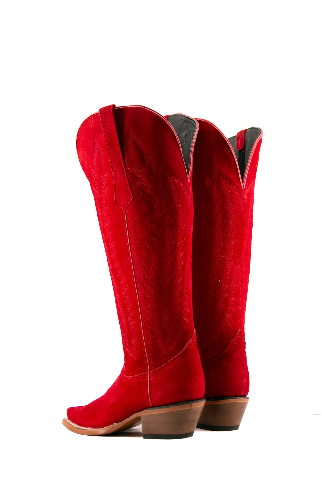 Gia Suede Tall Wide Calf Snip Toe Cowgirl Boot - Image 4