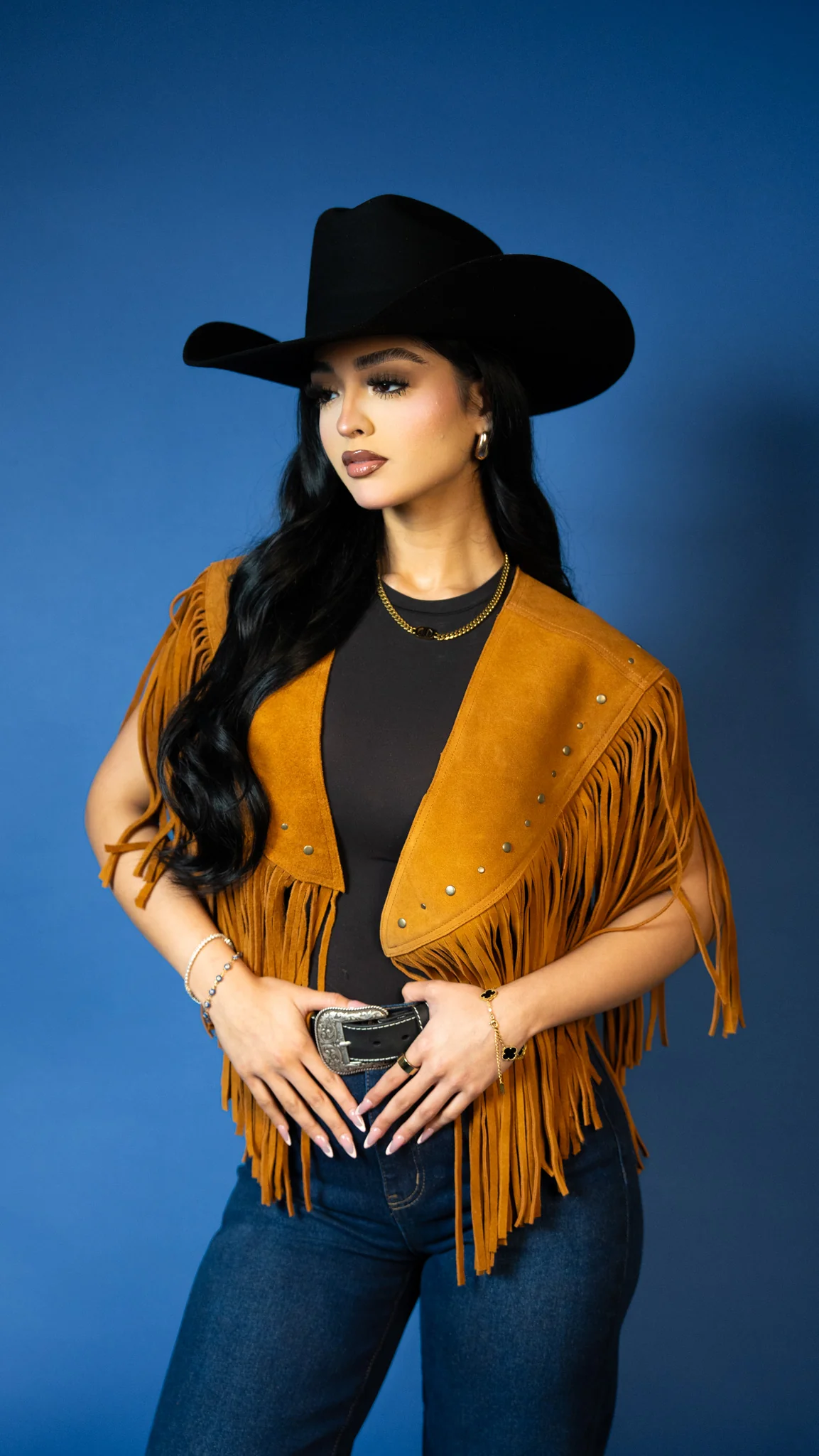 Saddle Studded Fringe Vest