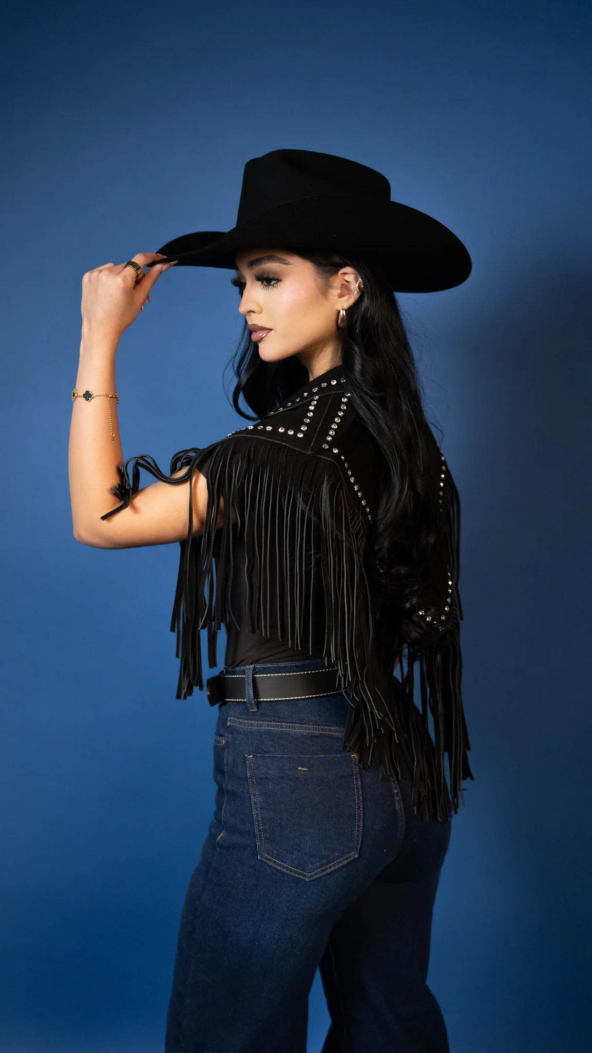 Dolly Fringe Rhinestone Vest - Image 2