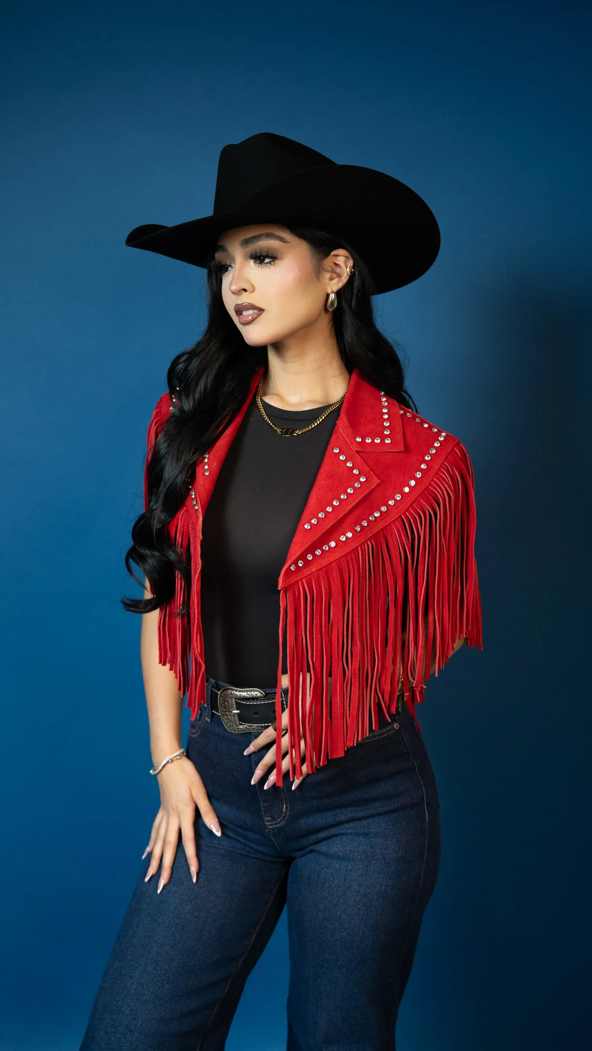 Dolly Fringe Rhinestone Vest - Image 3