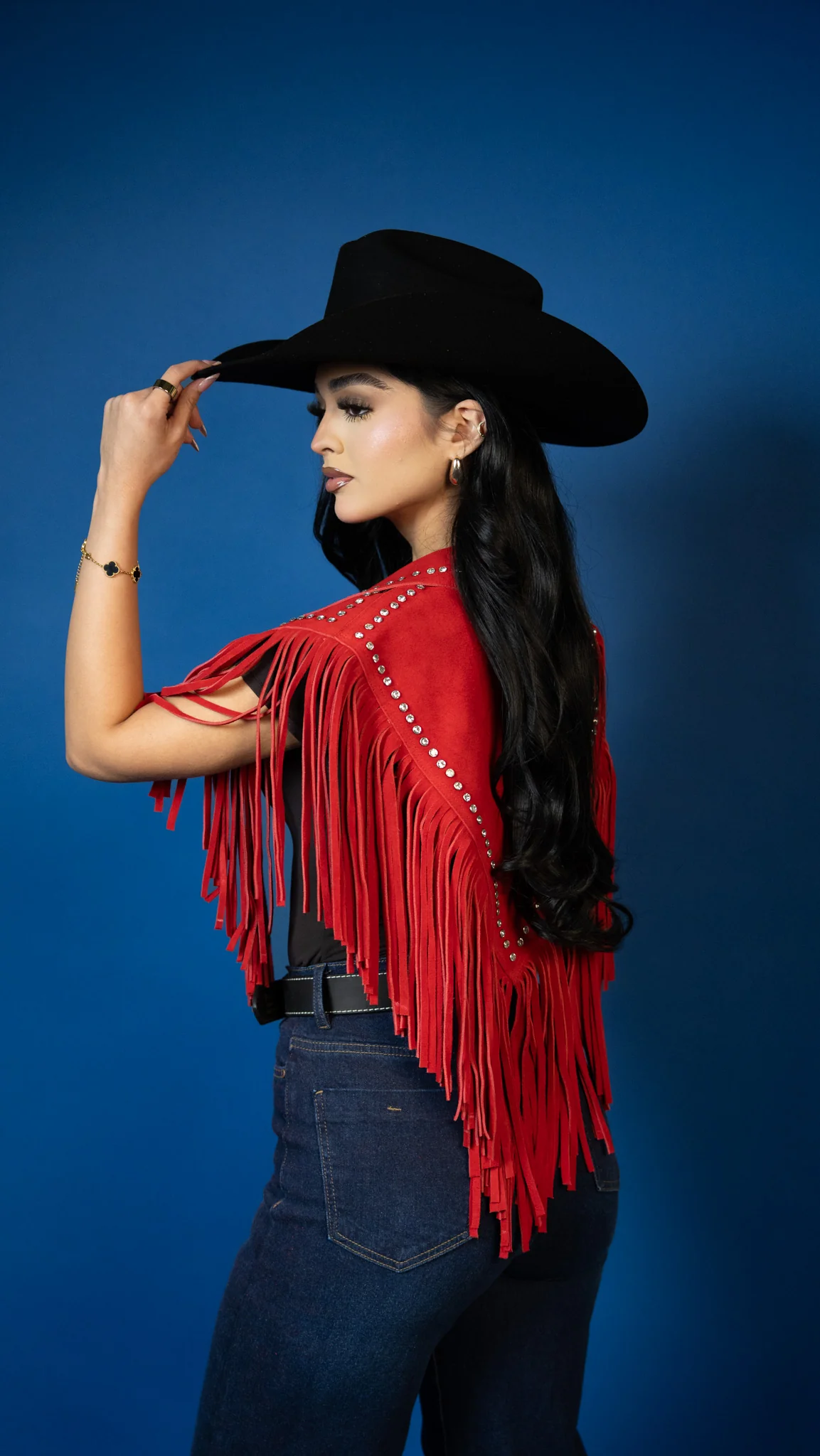 Dolly Fringe Rhinestone Vest - Image 4