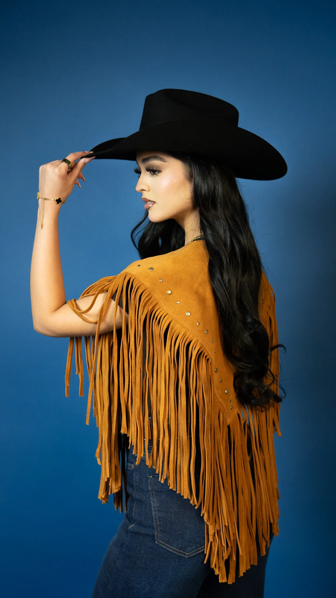 Saddle Studded Fringe Vest - Image 2
