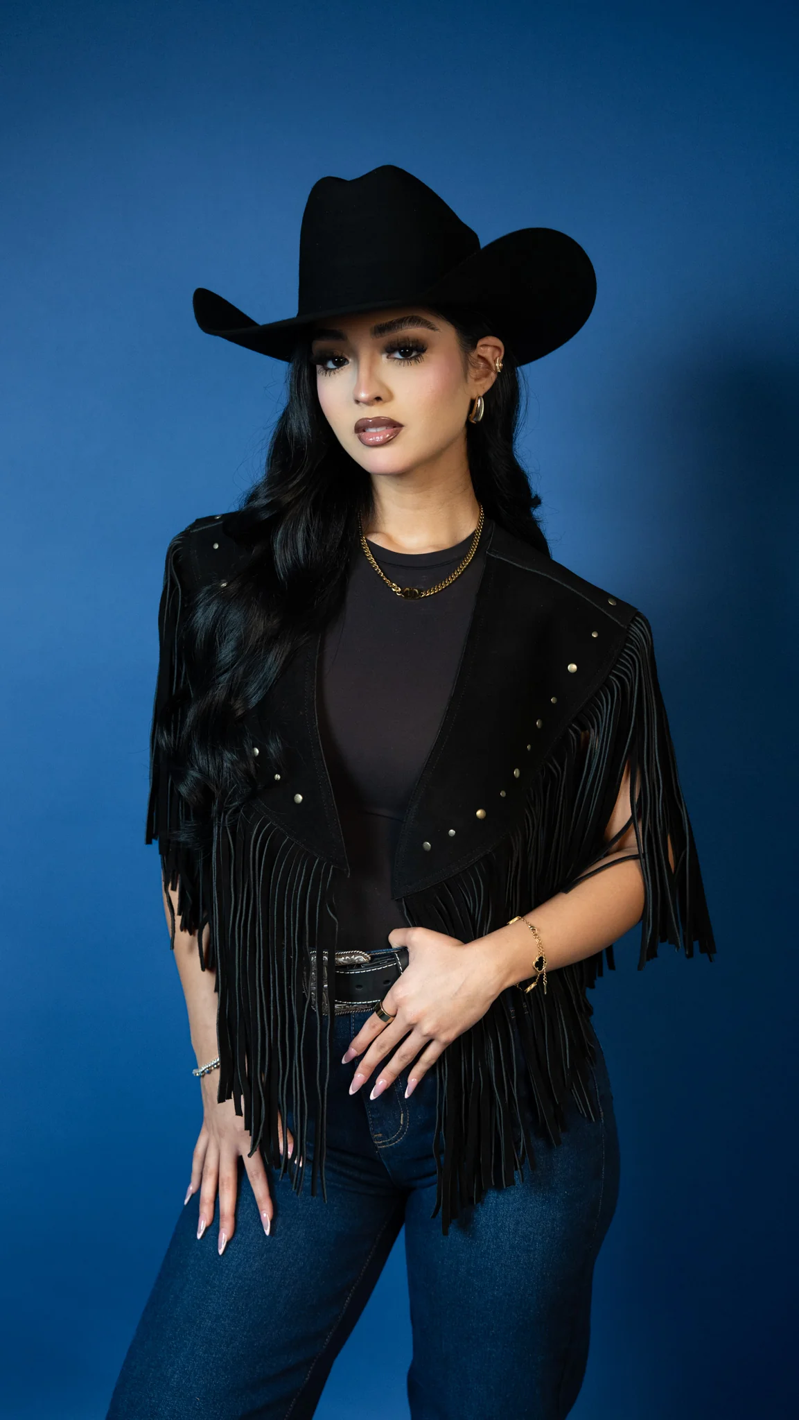 Saddle Studded Fringe Vest - Image 3