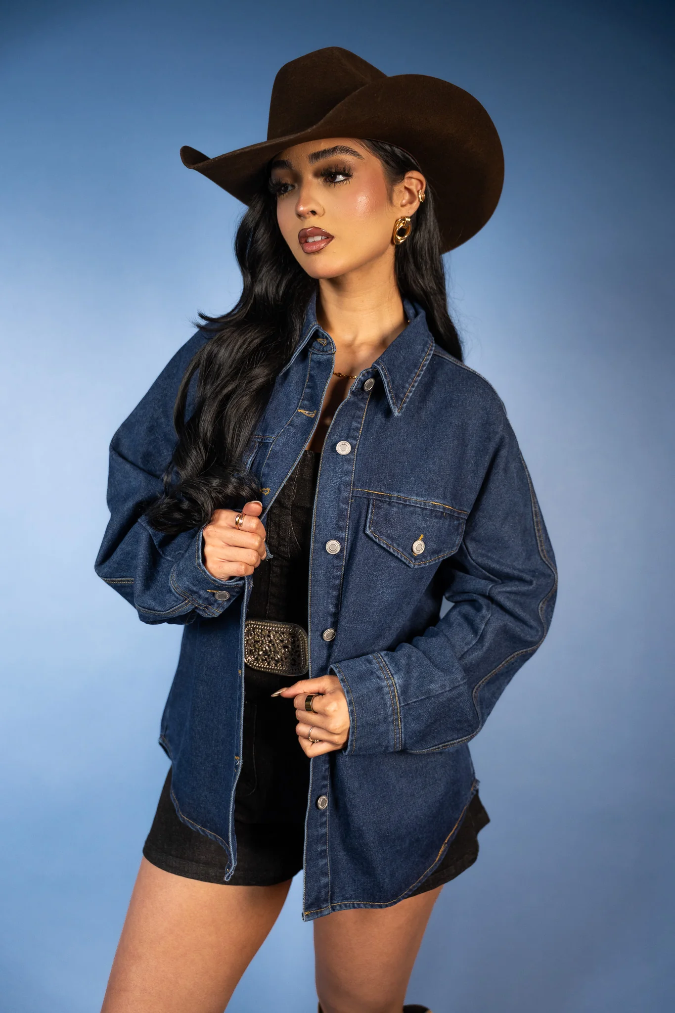 Odalys Oversized Denim Shacket - Image 2