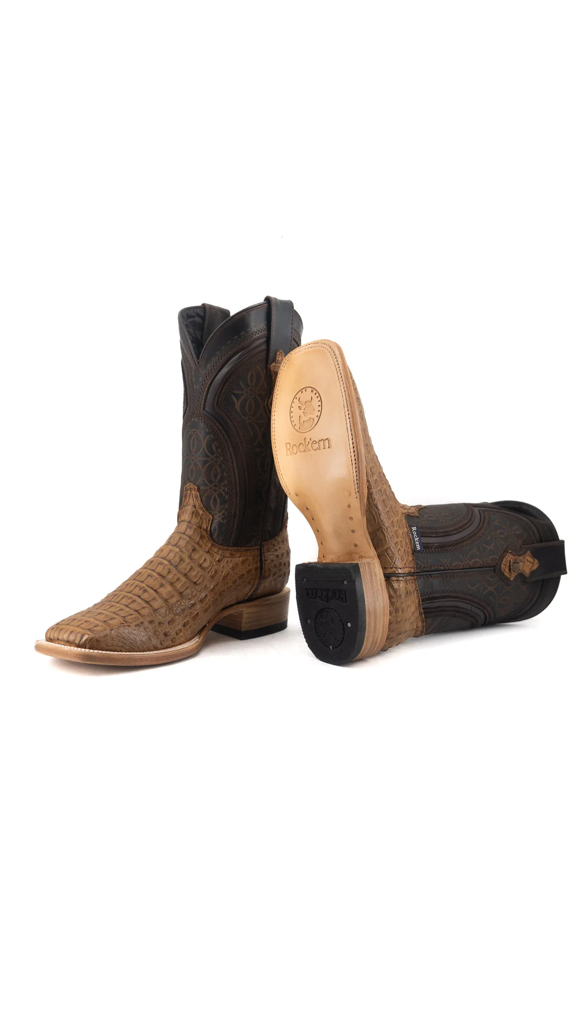 Walter Caiman Exotic Square Toe Cowboy Boot - Image 10
