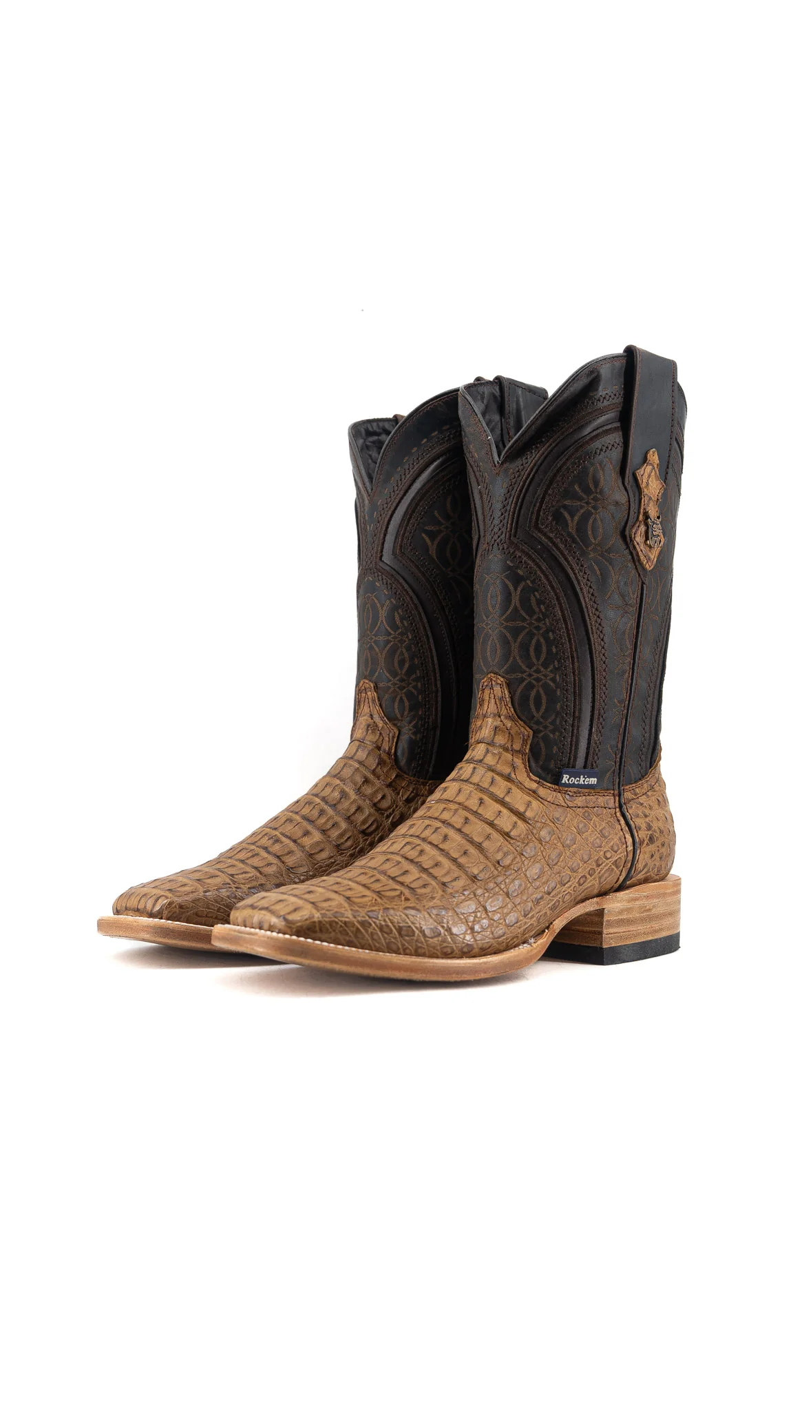 Walter Caiman Exotic Square Toe Cowboy Boot - Image 7