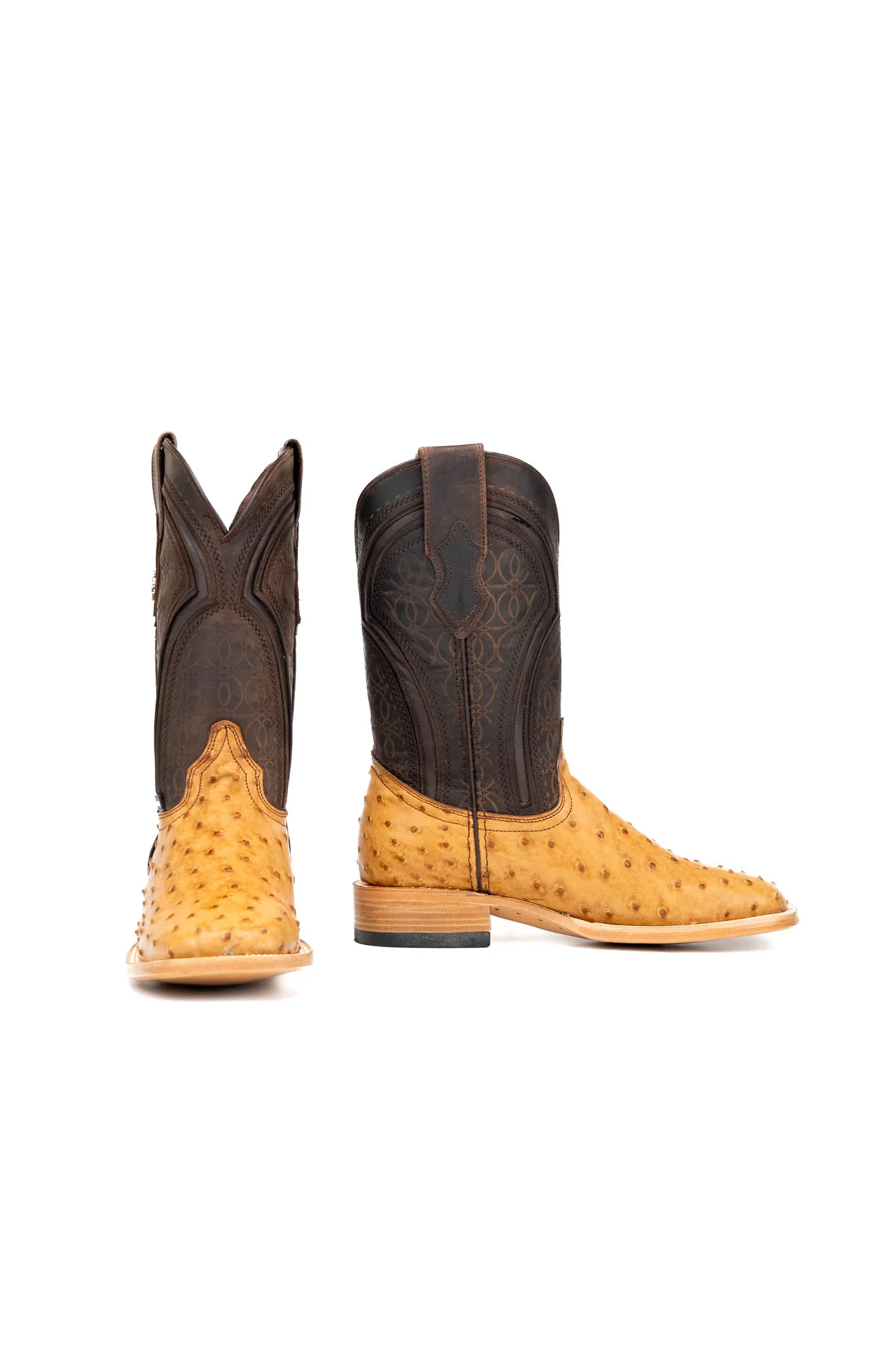 Walter Ostrich Exotic Square Toe Cowboy Boot - Image 10