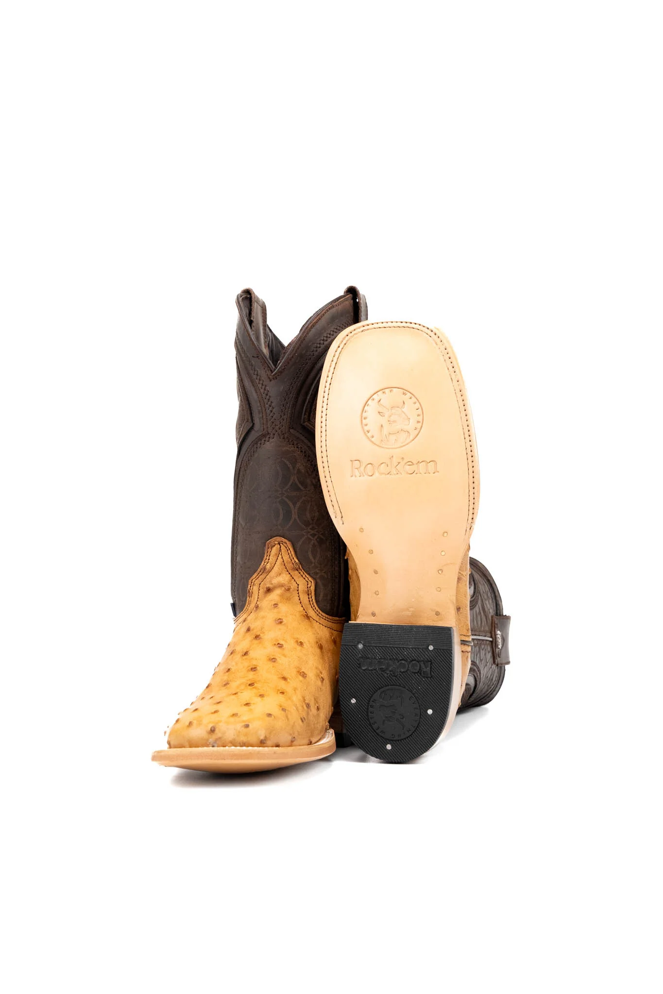 Walter Ostrich Exotic Square Toe Cowboy Boot - Image 11