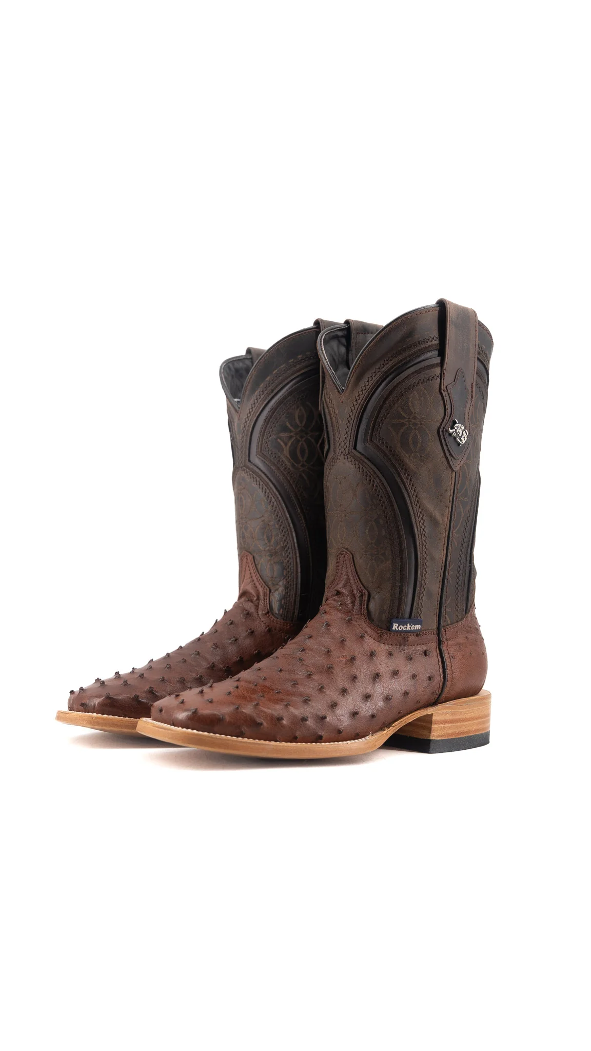 Walter Ostrich Exotic Square Toe Cowboy Boot - Image 13