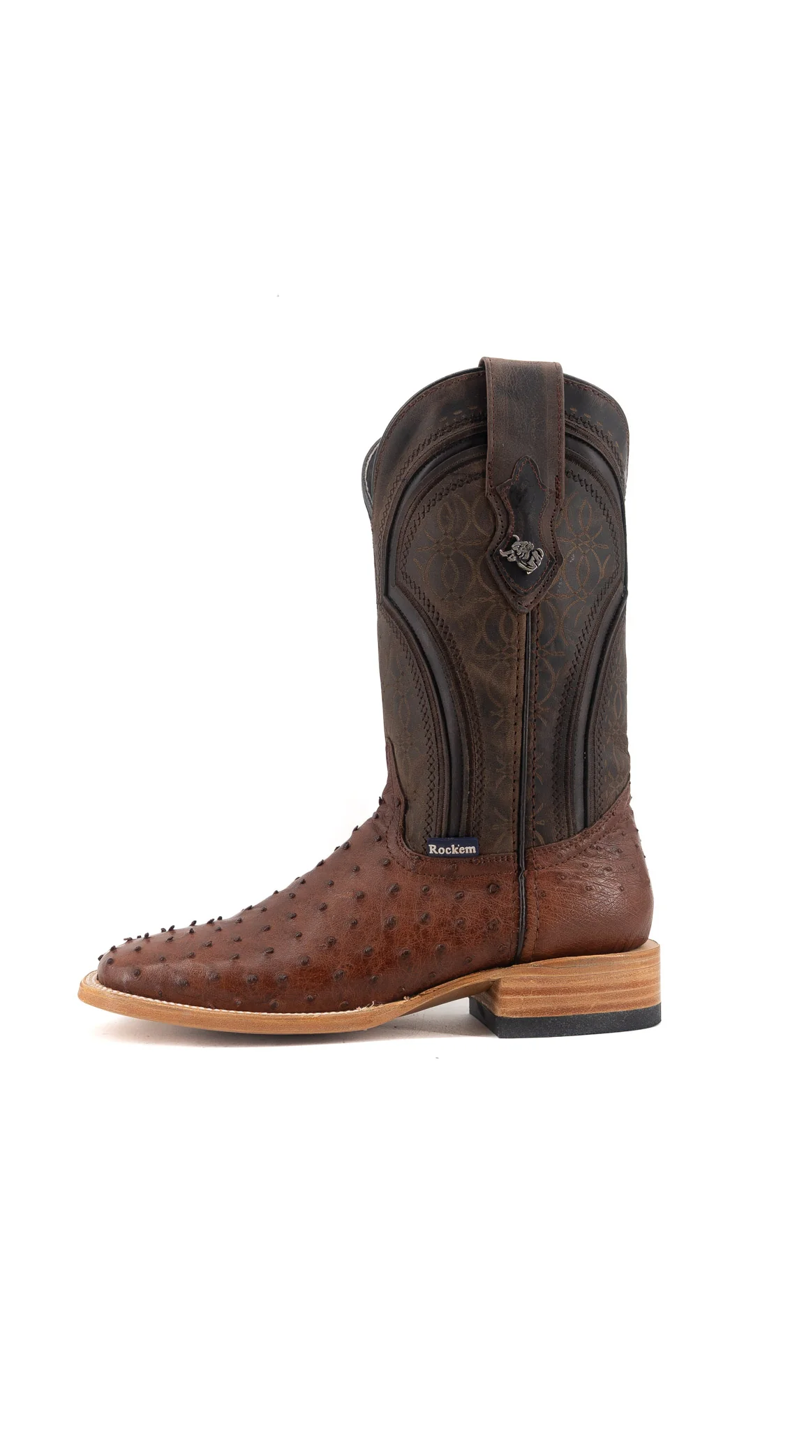 Walter Ostrich Exotic Square Toe Cowboy Boot - Image 14
