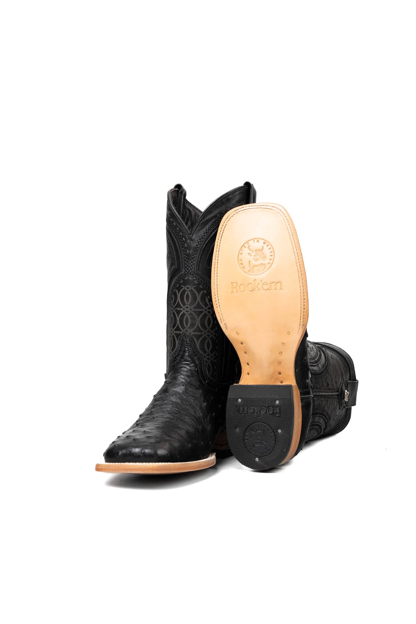 Walter Ostrich Exotic Square Toe Cowboy Boot - Image 22