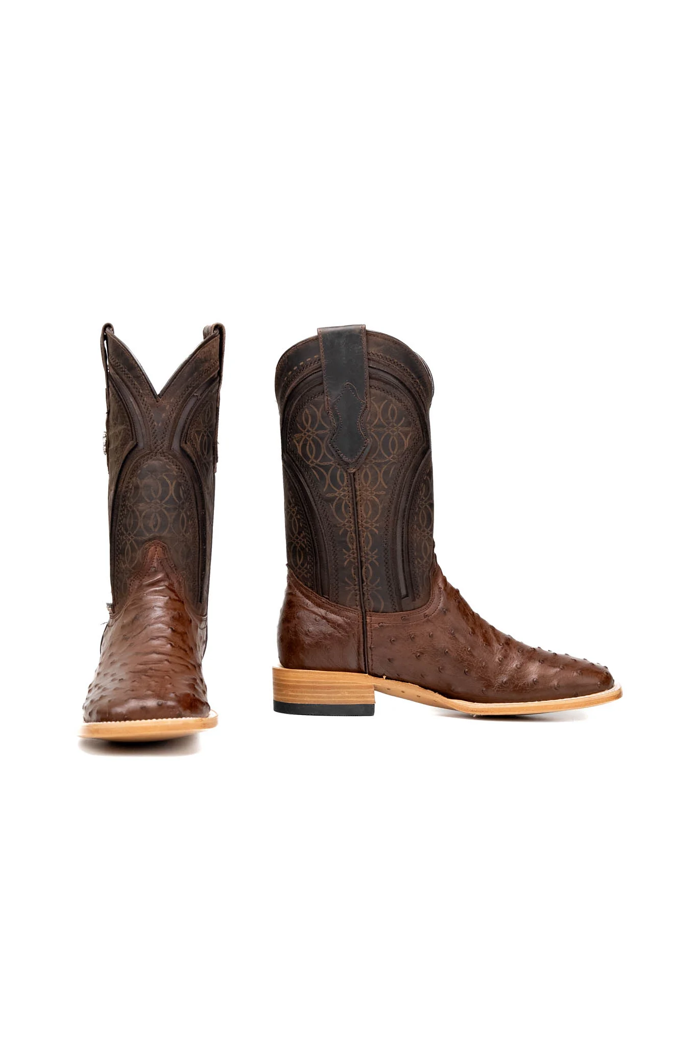 Walter Ostrich Exotic Square Toe Cowboy Boot - Image 4