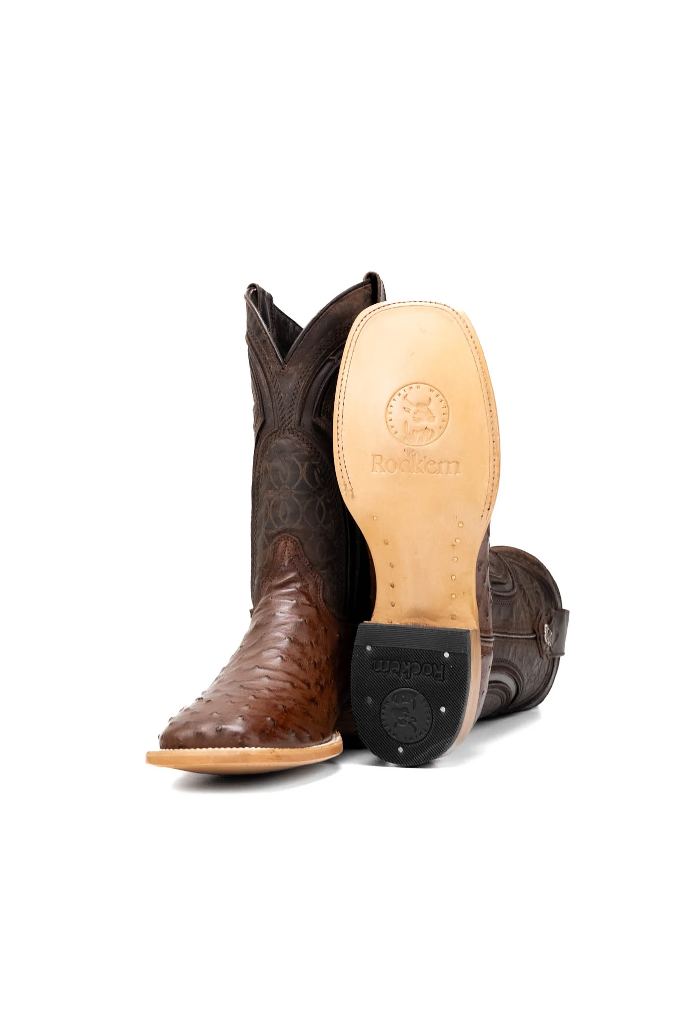 Walter Ostrich Exotic Square Toe Cowboy Boot - Image 5