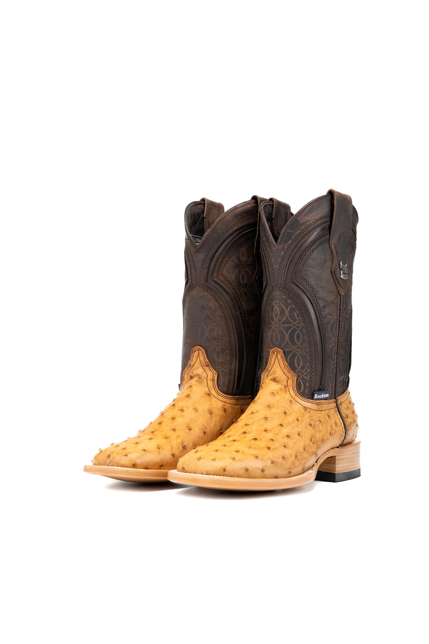 Walter Ostrich Exotic Square Toe Cowboy Boot - Image 7