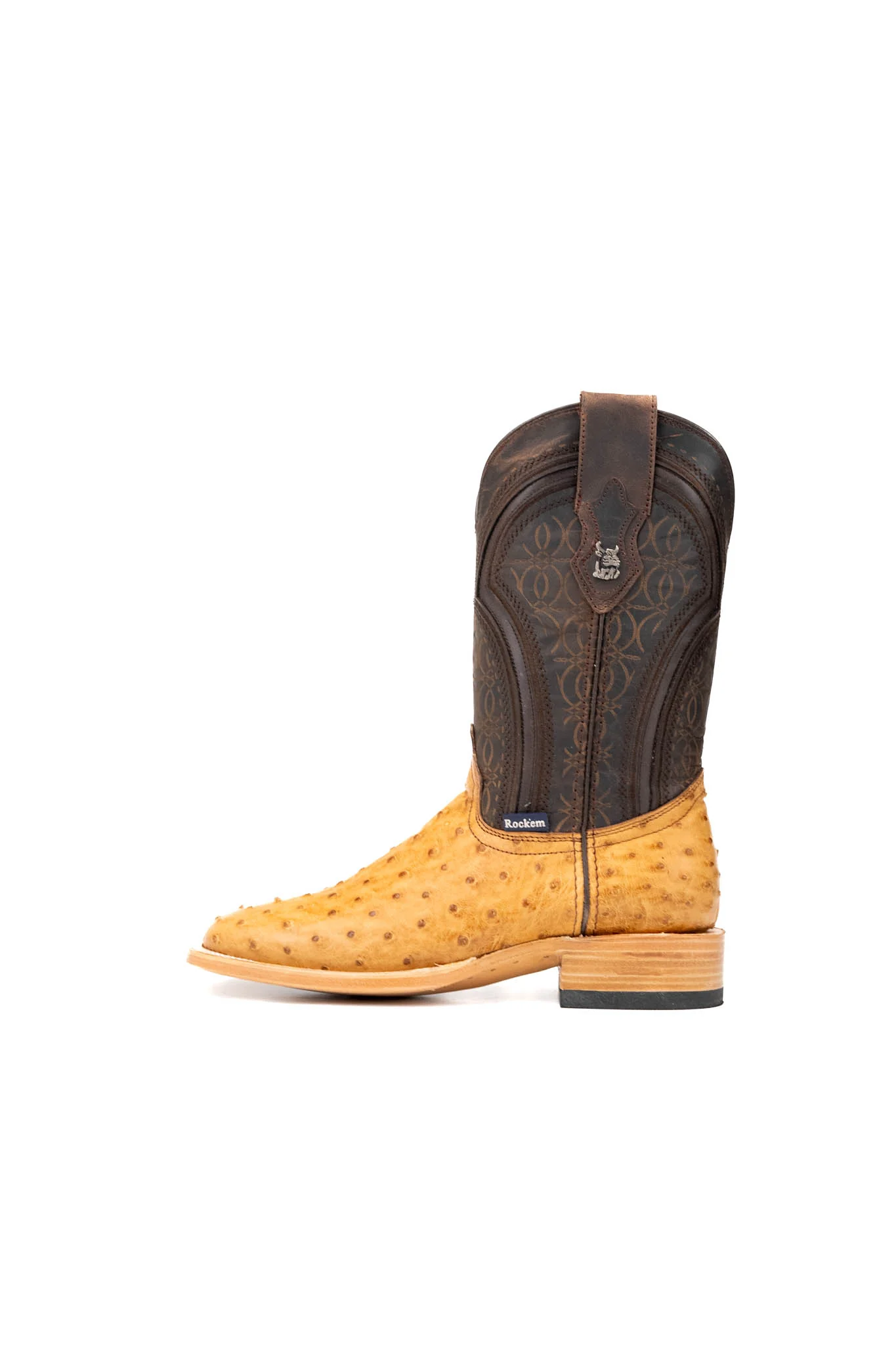 Walter Ostrich Exotic Square Toe Cowboy Boot - Image 8