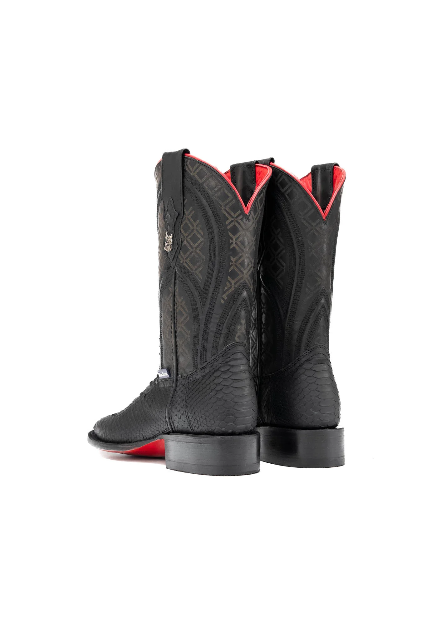Walter Python Red Bottom Square Toe Cowboy Boot - Image 3