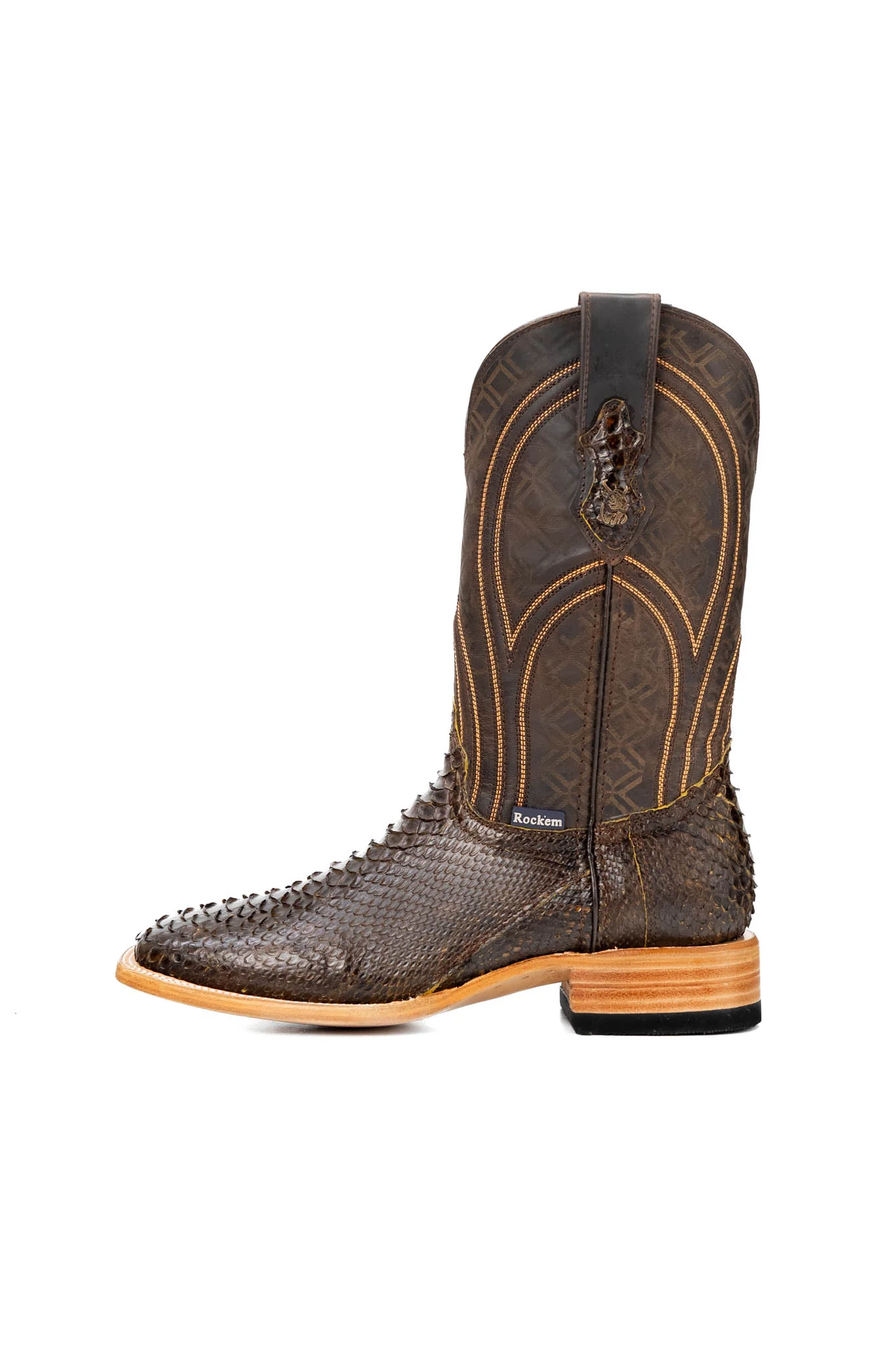 Walter Python Exotic Square Toe Cowboy Boot - Image 8