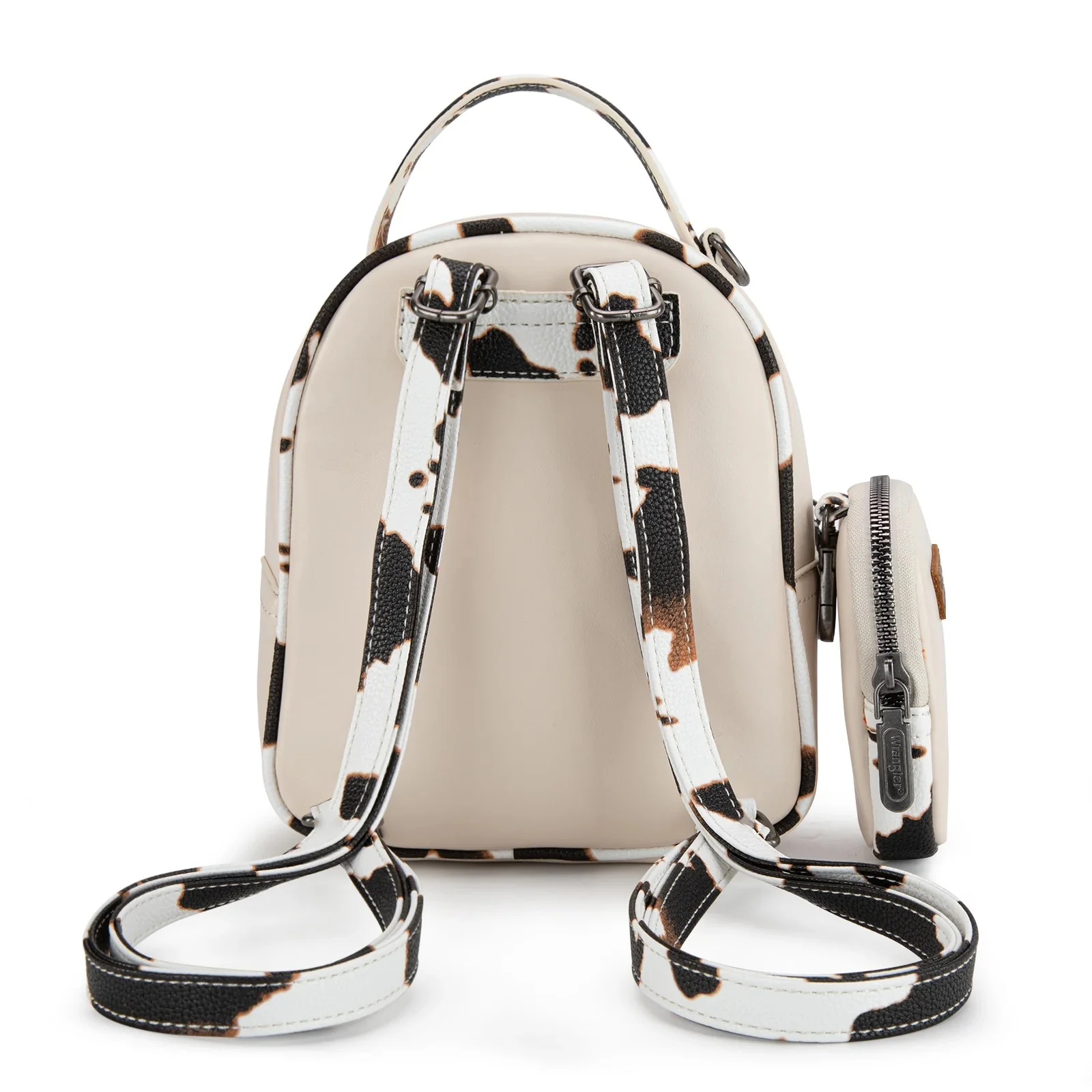 Wrangler Cow Print Trimmed Mini Backpack With Coin Pouch - Image 5