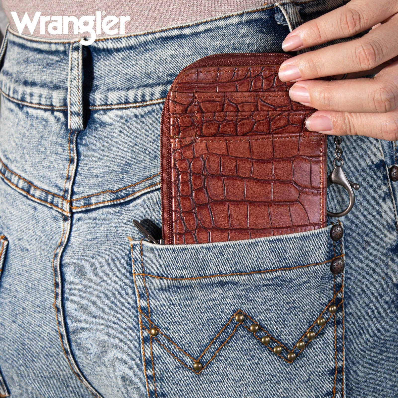 Wrangler Wrangler Croc Print Mini Zip Card Case - Image 7