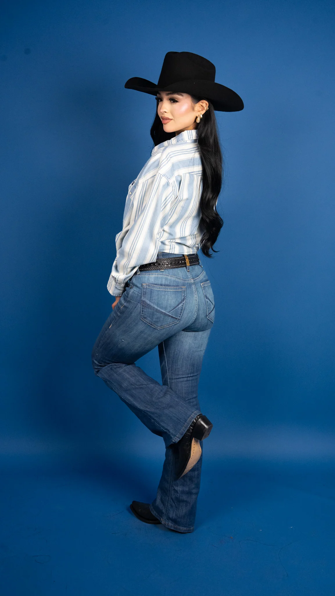 Women's Wrangler Retro Striped Pearl Snap - Image 3