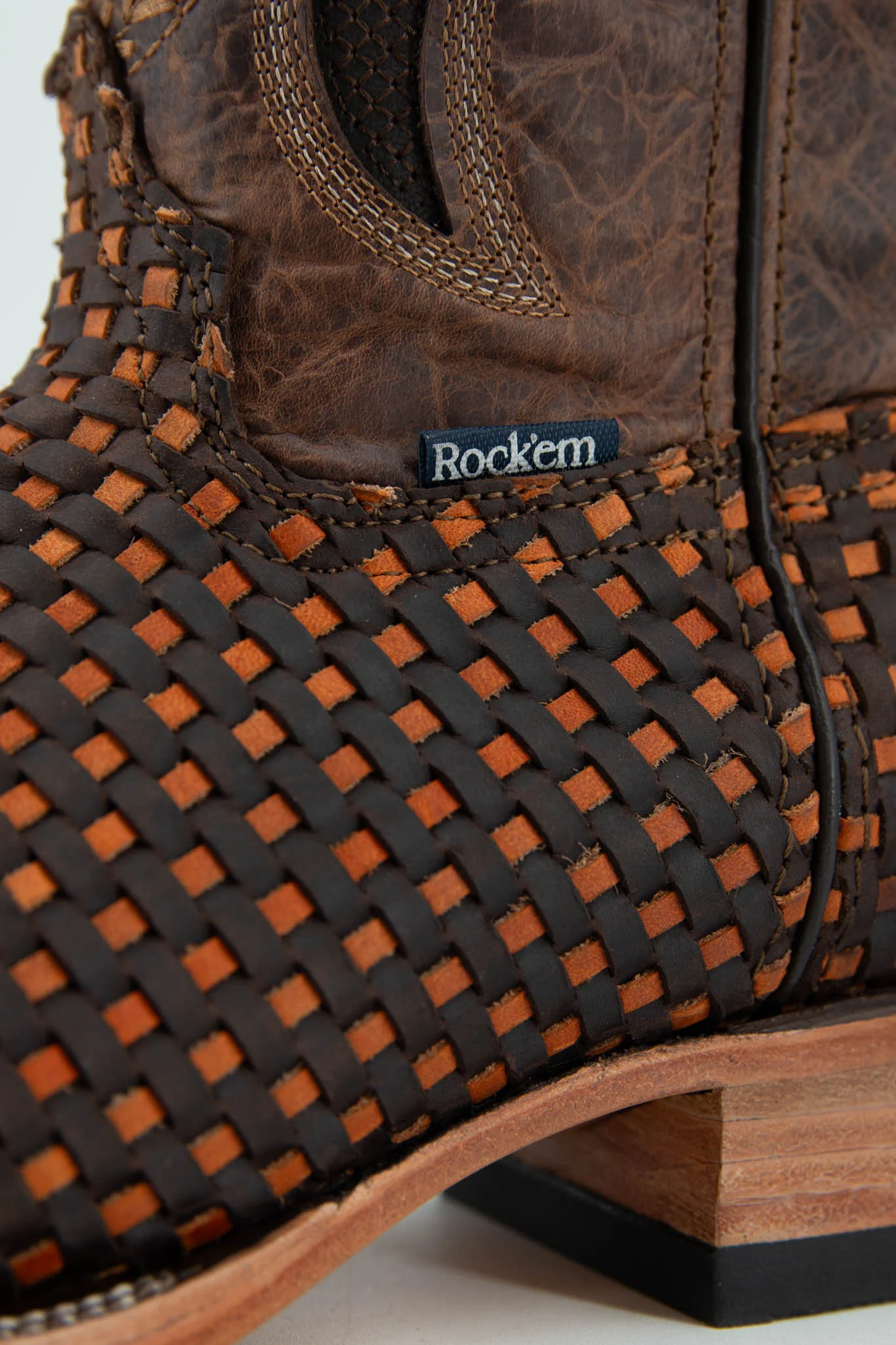 France Woven Square Toe Cowboy Boot - Image 11