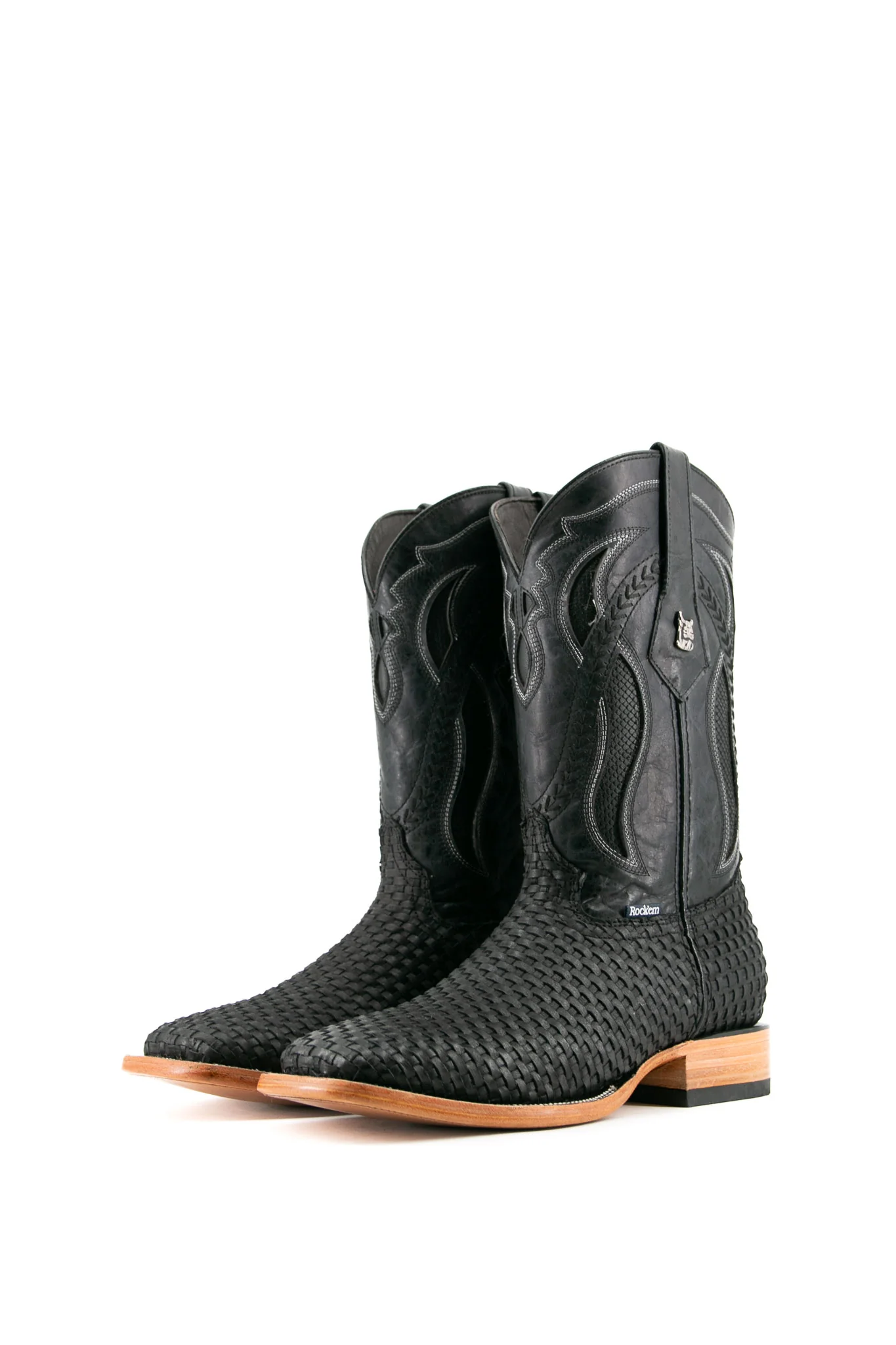 France Woven Square Toe Cowboy Boot - Image 13