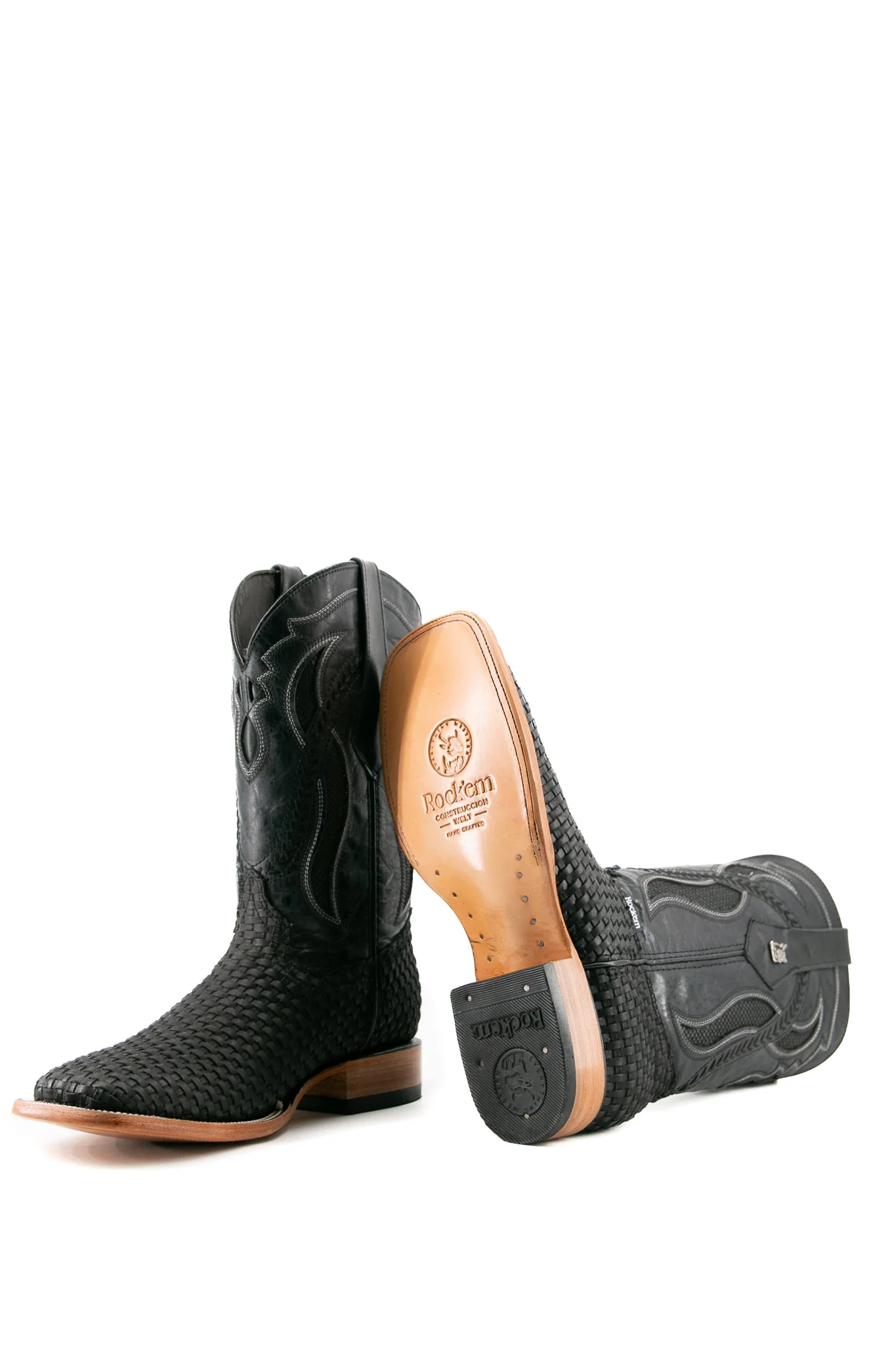 France Woven Square Toe Cowboy Boot - Image 16
