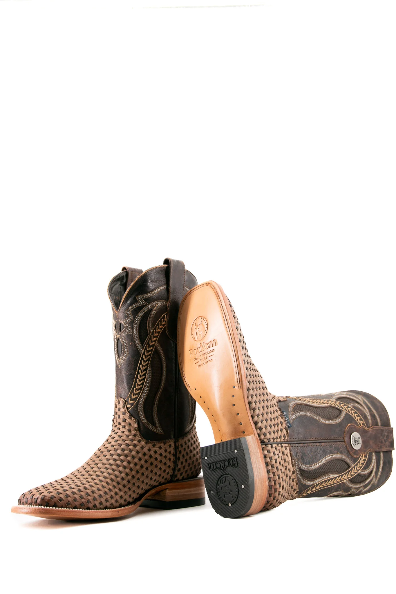 France Woven Square Toe Cowboy Boot - Image 4