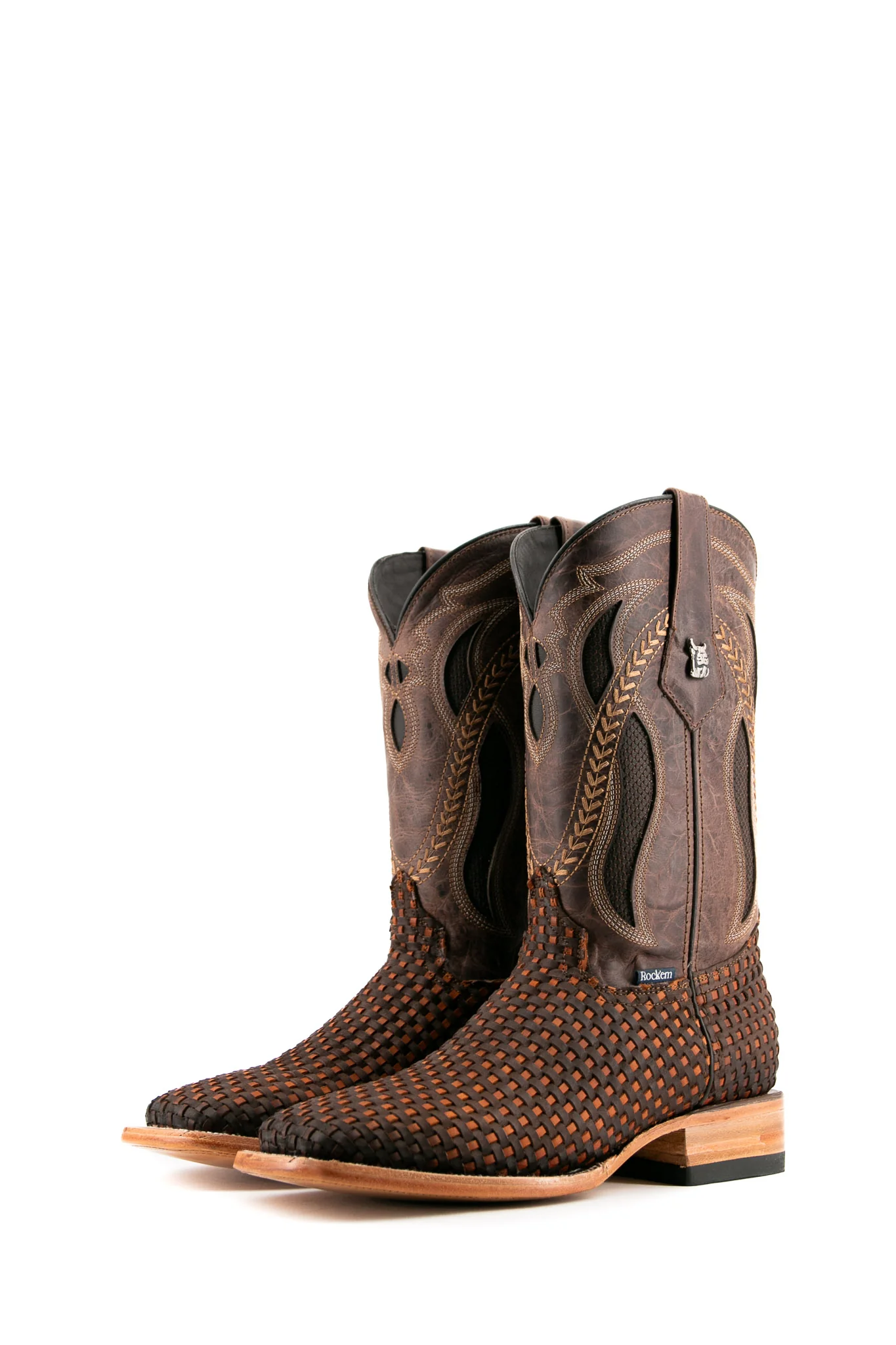 France Woven Square Toe Cowboy Boot - Image 6