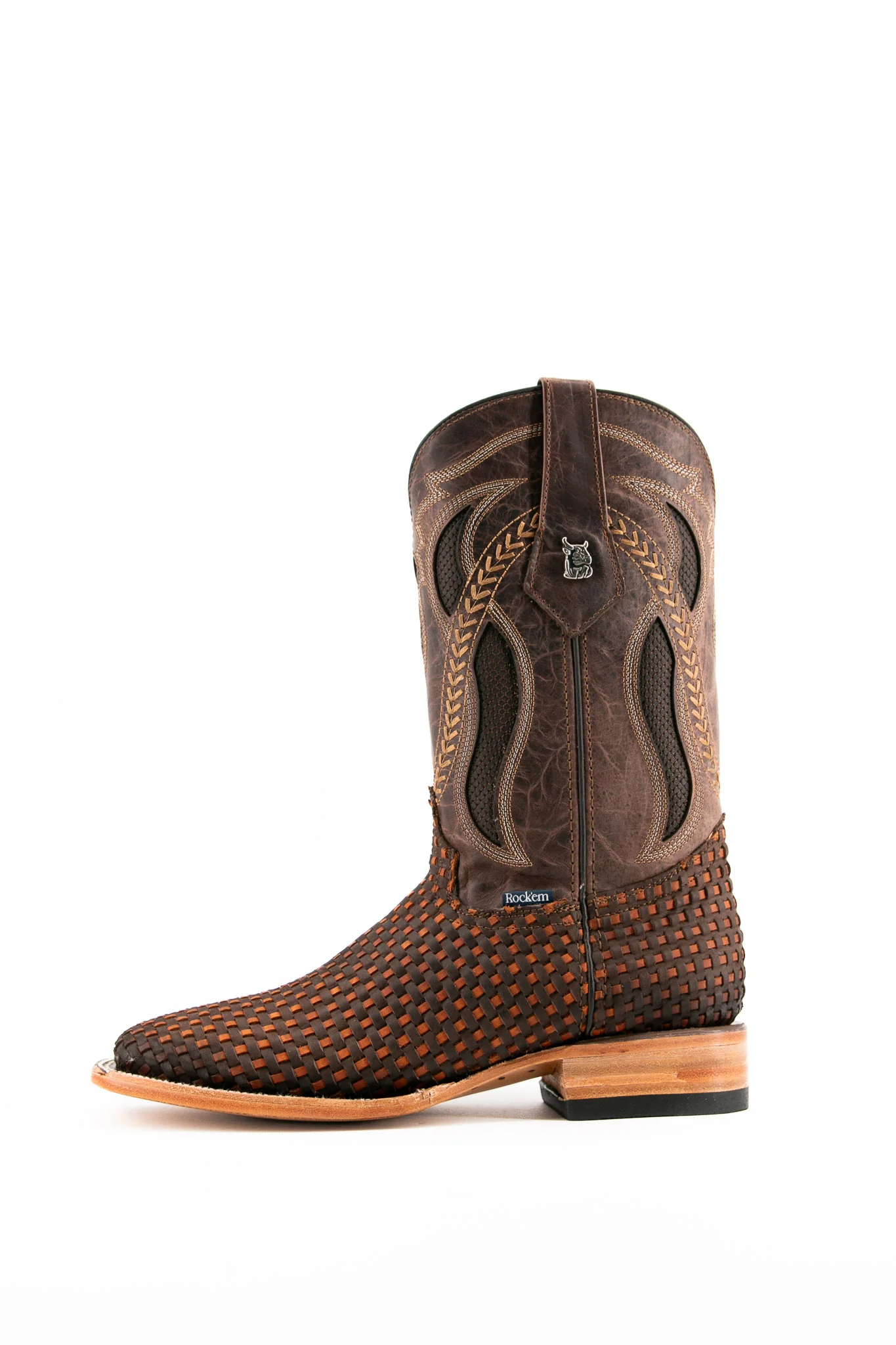 France Woven Square Toe Cowboy Boot - Image 7