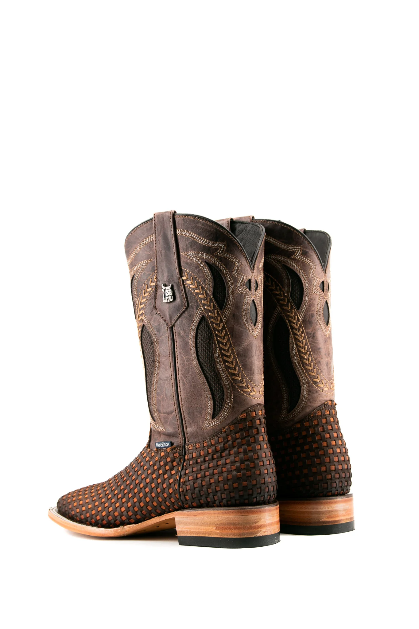 France Woven Square Toe Cowboy Boot - Image 8