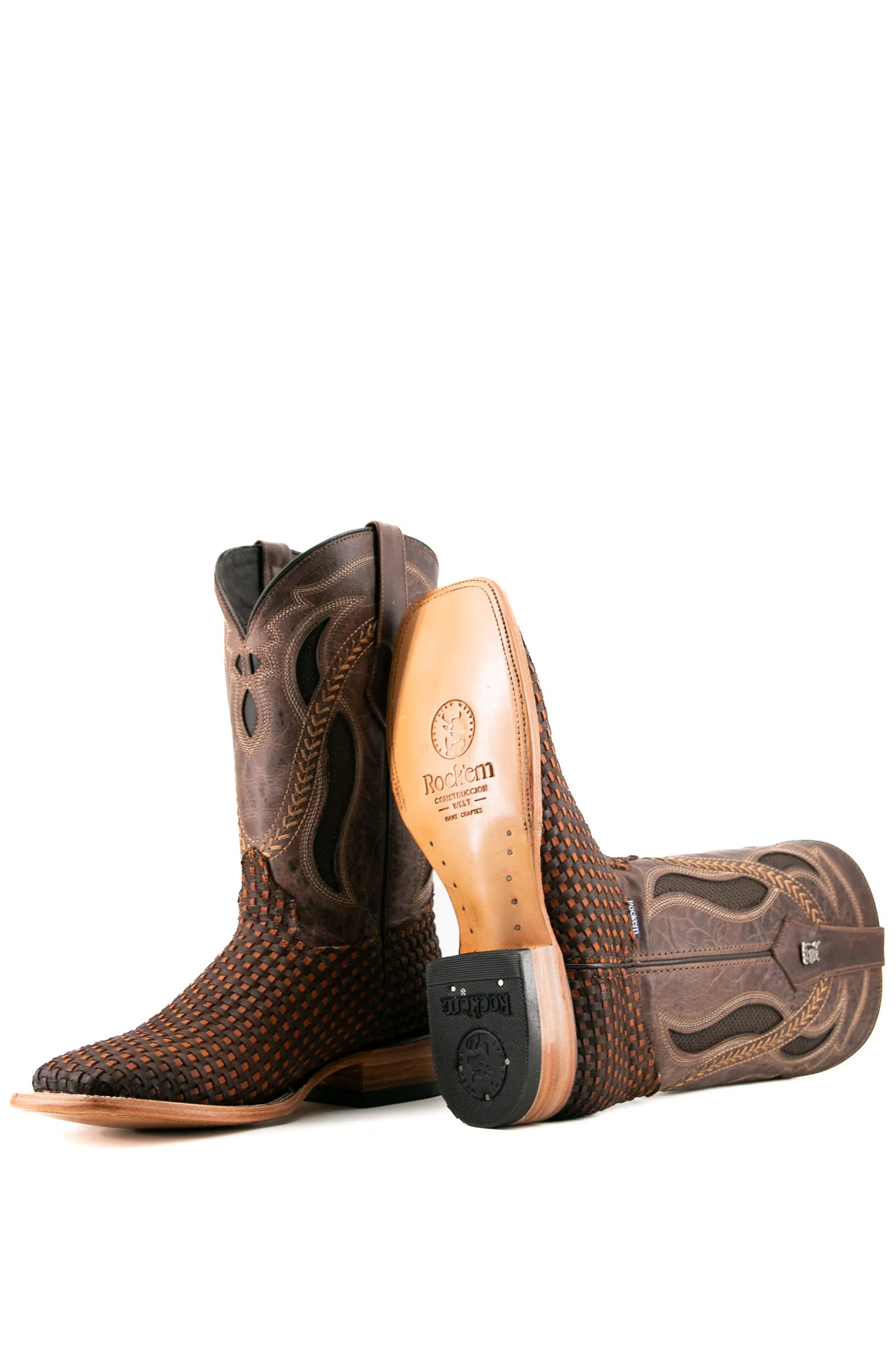 France Woven Square Toe Cowboy Boot - Image 9