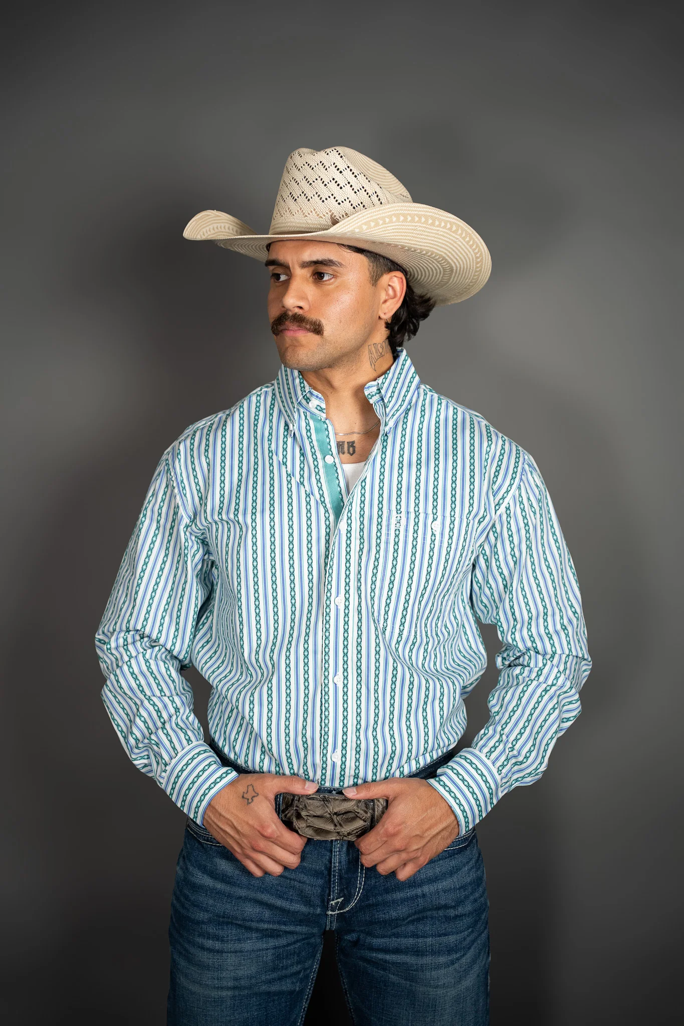 Wrangler Aztec Striped Button Up