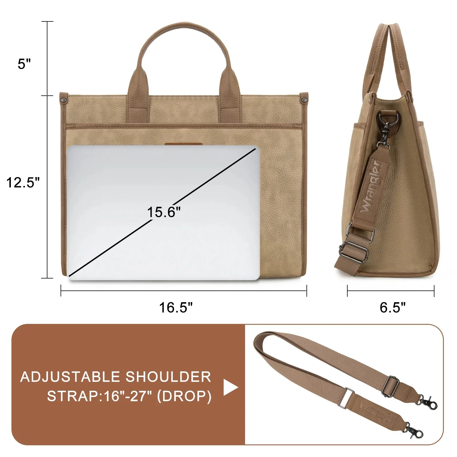 Wrangler Carry-All Large Tote Work Tote /Crossbody - Image 12