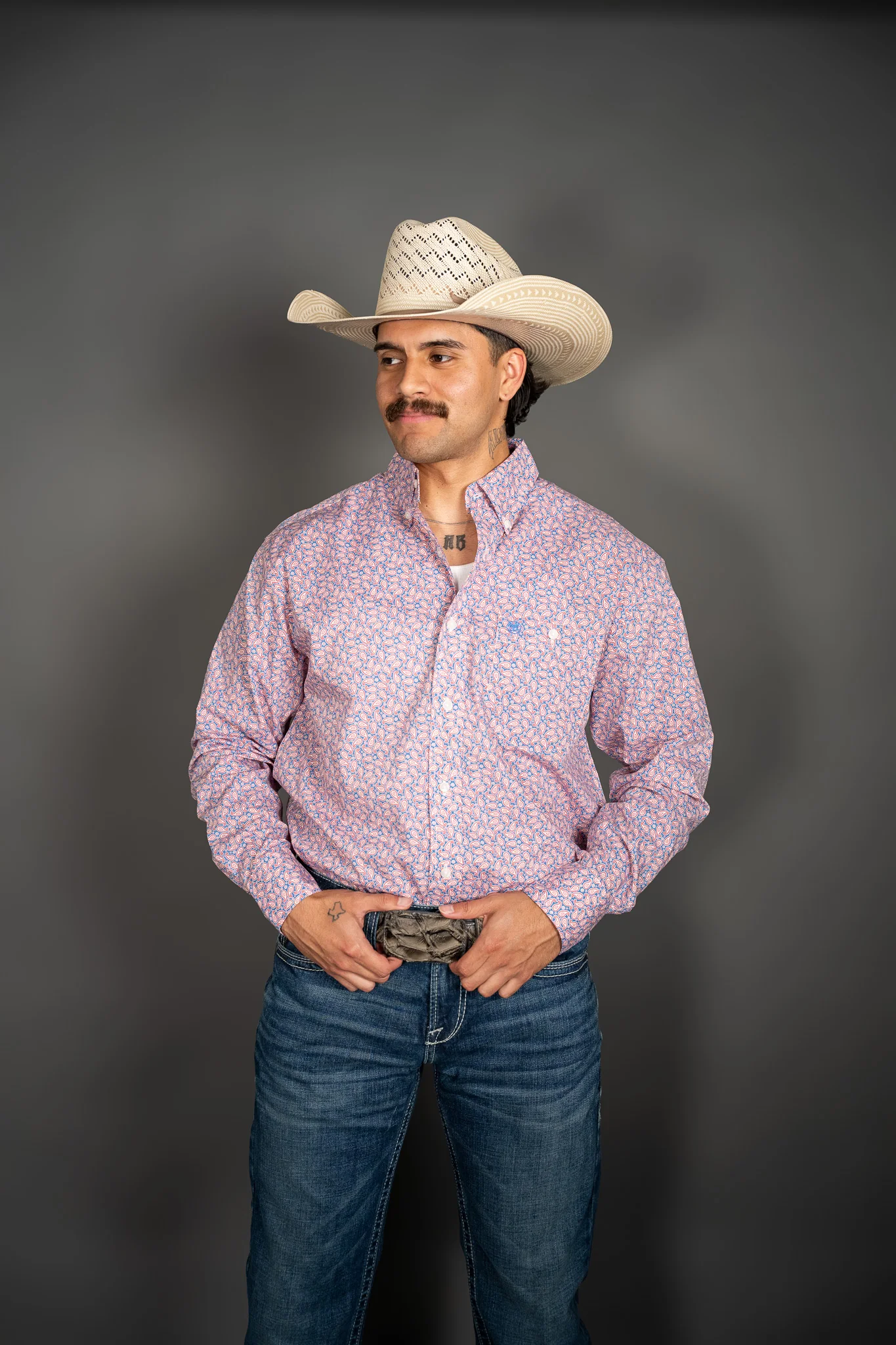 Wrangler Classic Paisley Long Sleeve Button Up