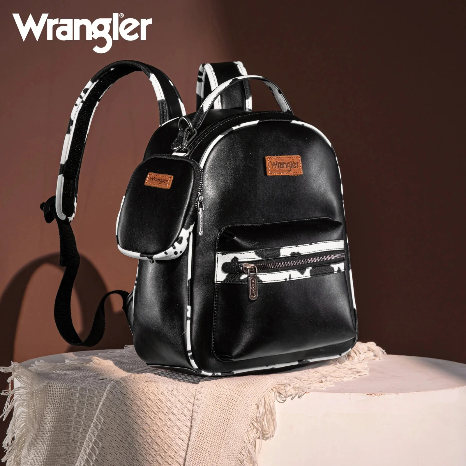Wrangler Cow Print Backpack With Coin Pouch - Image 2