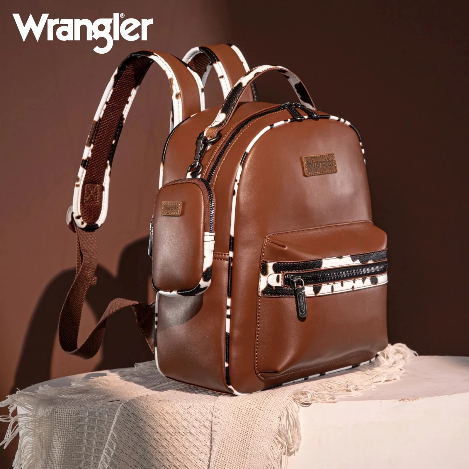 Wrangler Cow Print Backpack With Coin Pouch - Image 9