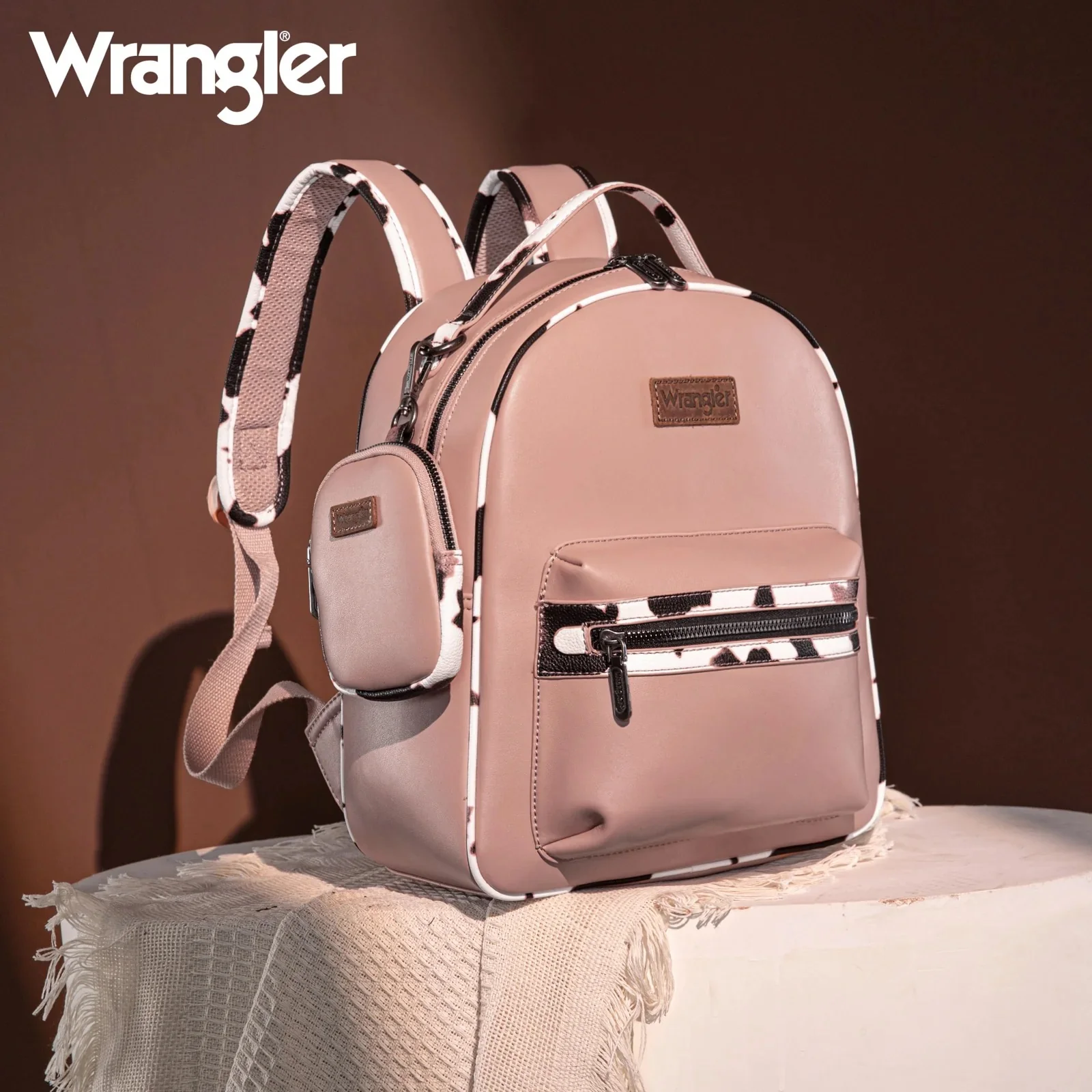Wrangler Cow Print Backpack With Coin Pouch